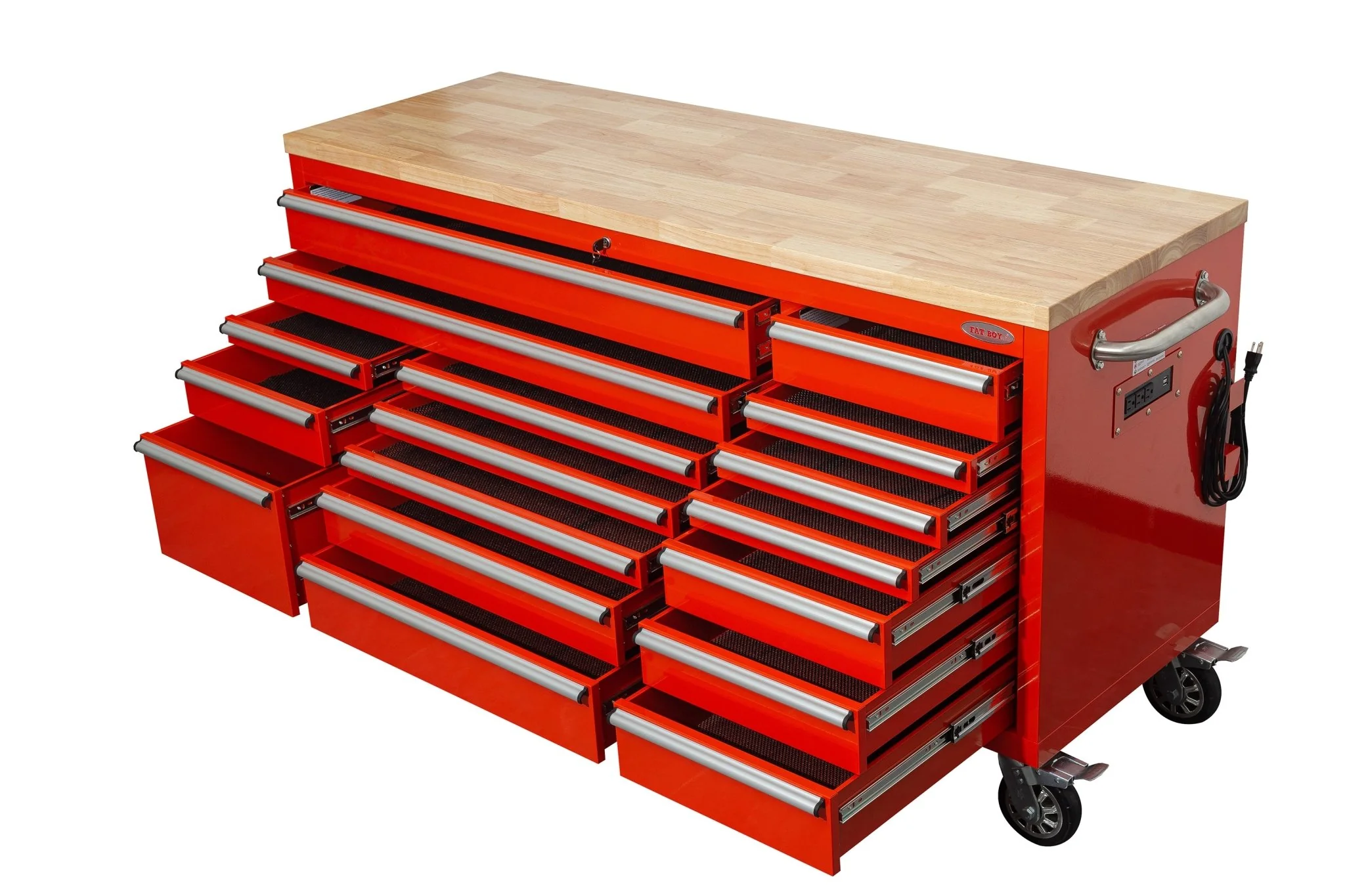 6FT 17-Drawer Tool Bench Workstation & Tool Box – Heavy-Duty Rolling Workbench with Power Outlets & USB | Multi-Color Options - Image 22