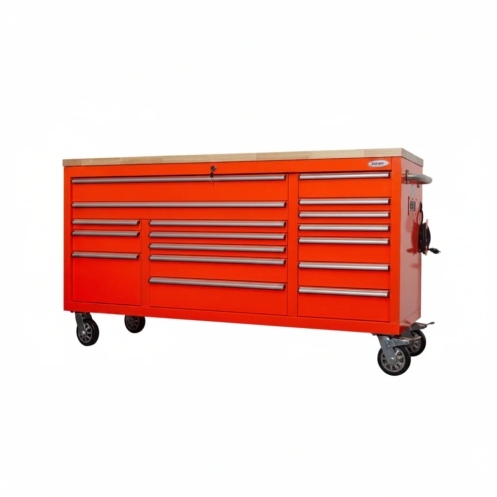 6FT 17-Drawer Tool Bench Workstation & Tool Box – Heavy-Duty Rolling Workbench with Power Outlets & USB | Multi-Color Options - Image 26