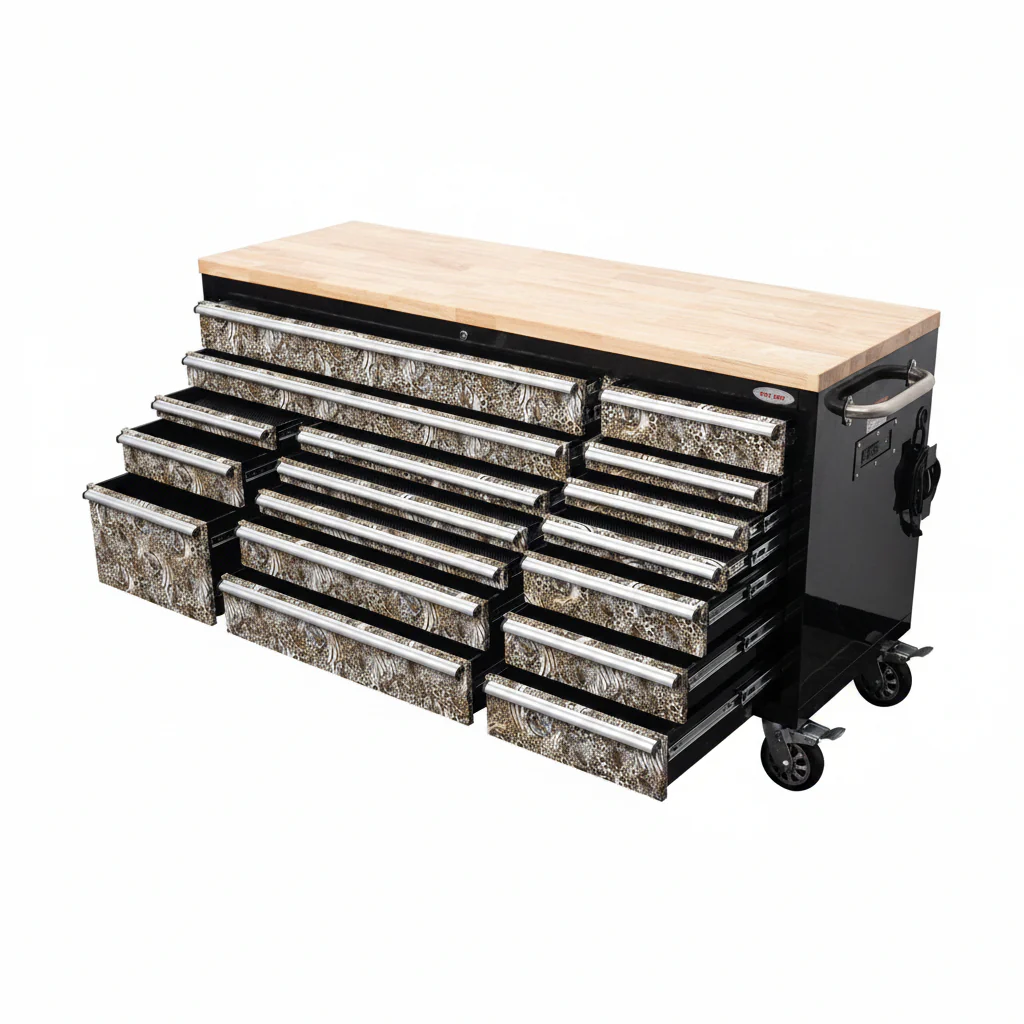 6FT 17-Drawer Tool Bench Workstation & Tool Box – Heavy-Duty Rolling Workbench with Power Outlets & USB | Multi-Color Options - Image 34