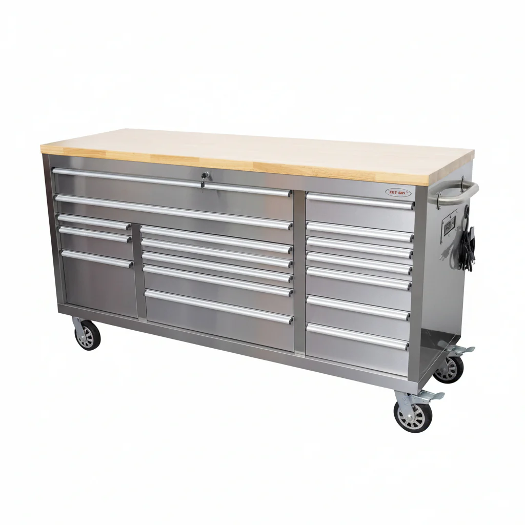 6FT 17-Drawer Tool Bench Workstation & Tool Box – Heavy-Duty Rolling Workbench with Power Outlets & USB | Multi-Color Options - Image 4