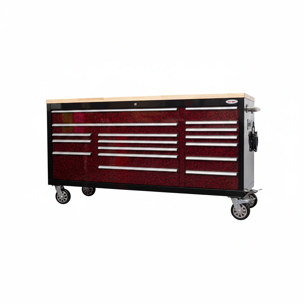 6FT 17-Drawer Tool Bench Workstation & Tool Box – Heavy-Duty Rolling Workbench with Power Outlets & USB | Multi-Color Options - Image 58