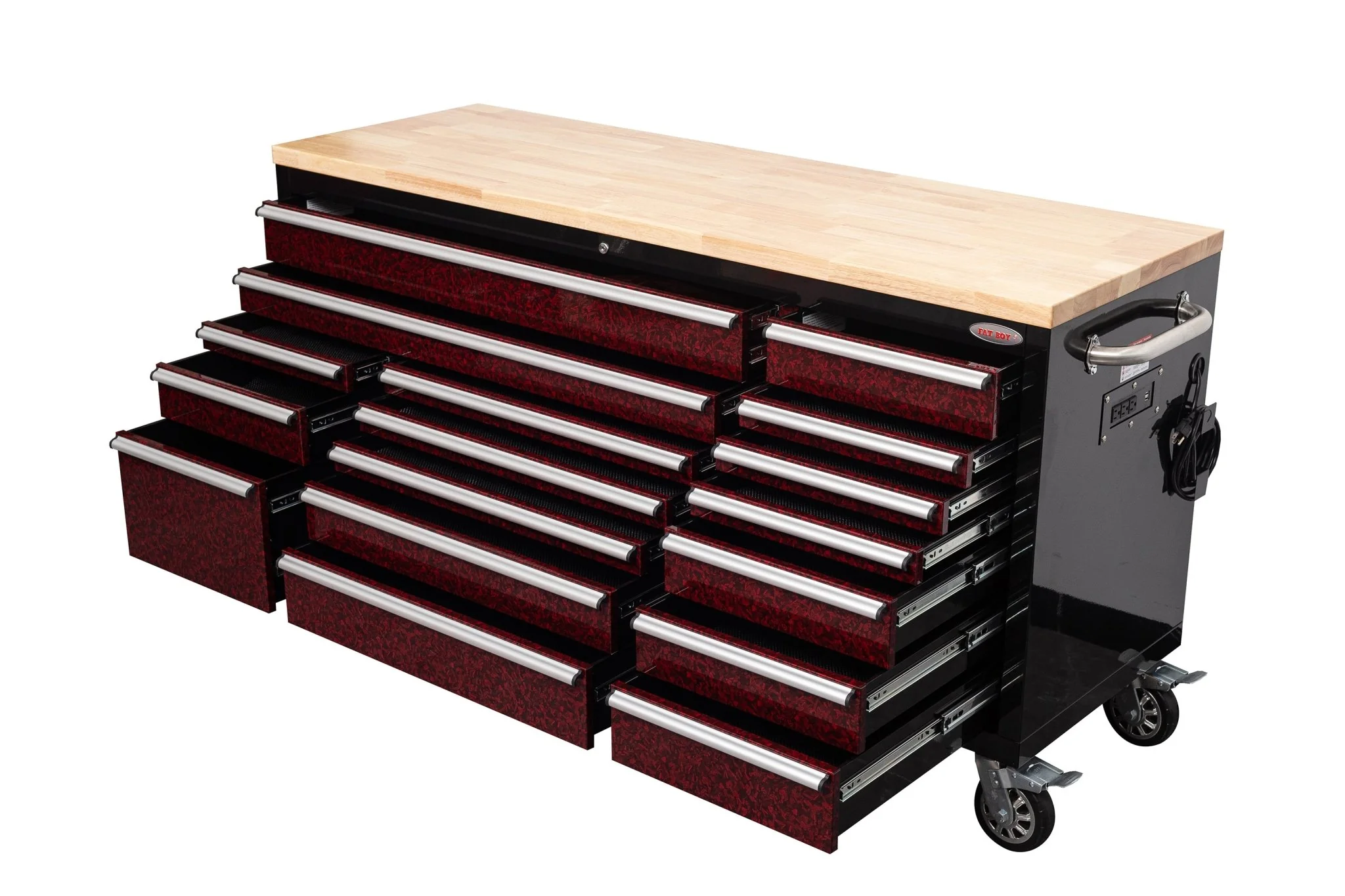 6FT 17-Drawer Tool Bench Workstation & Tool Box – Heavy-Duty Rolling Workbench with Power Outlets & USB | Multi-Color Options - Image 60