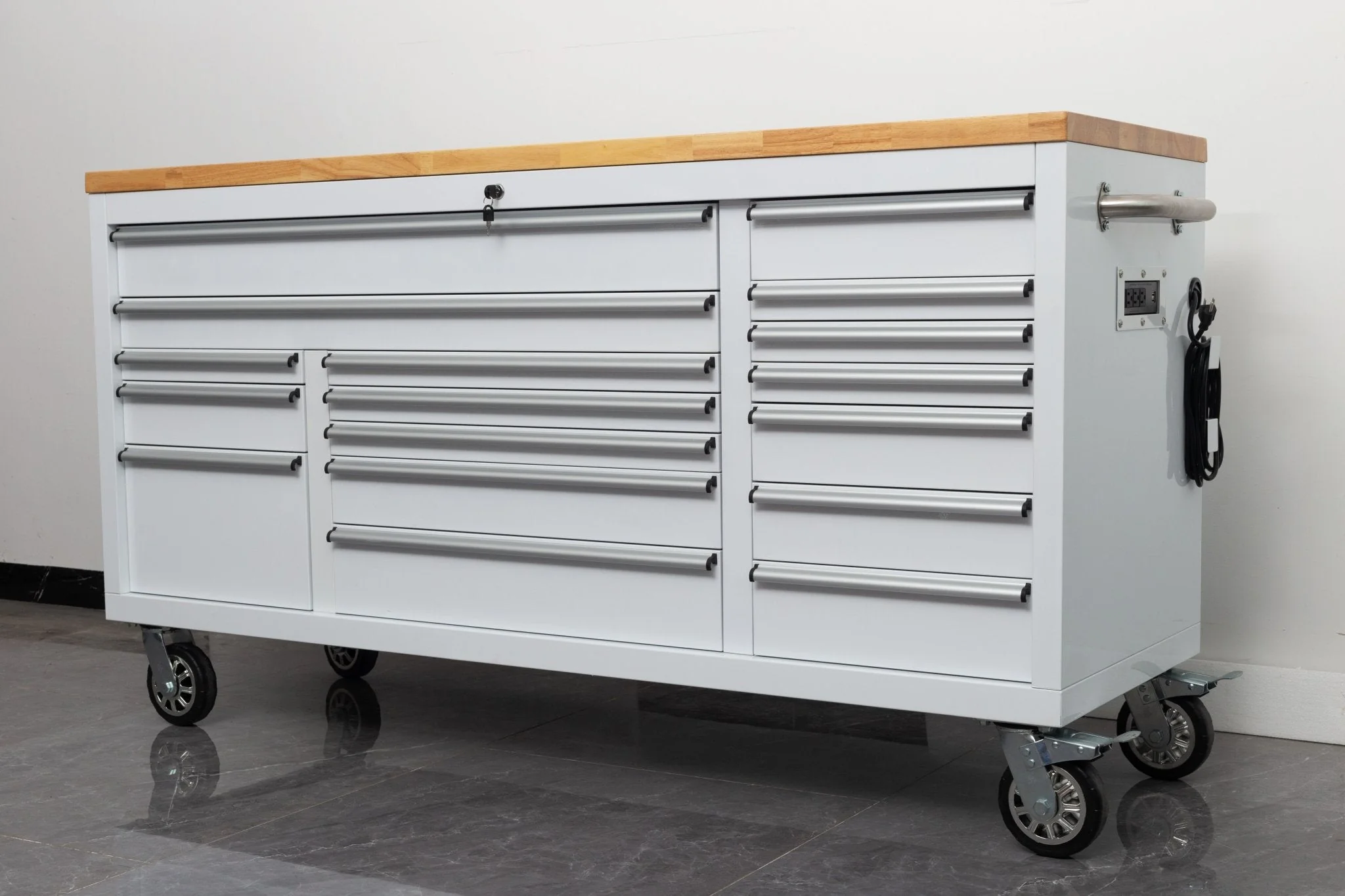 6FT 17-Drawer Tool Bench Workstation & Tool Box – Heavy-Duty Rolling Workbench with Power Outlets & USB | Multi-Color Options - Image 91
