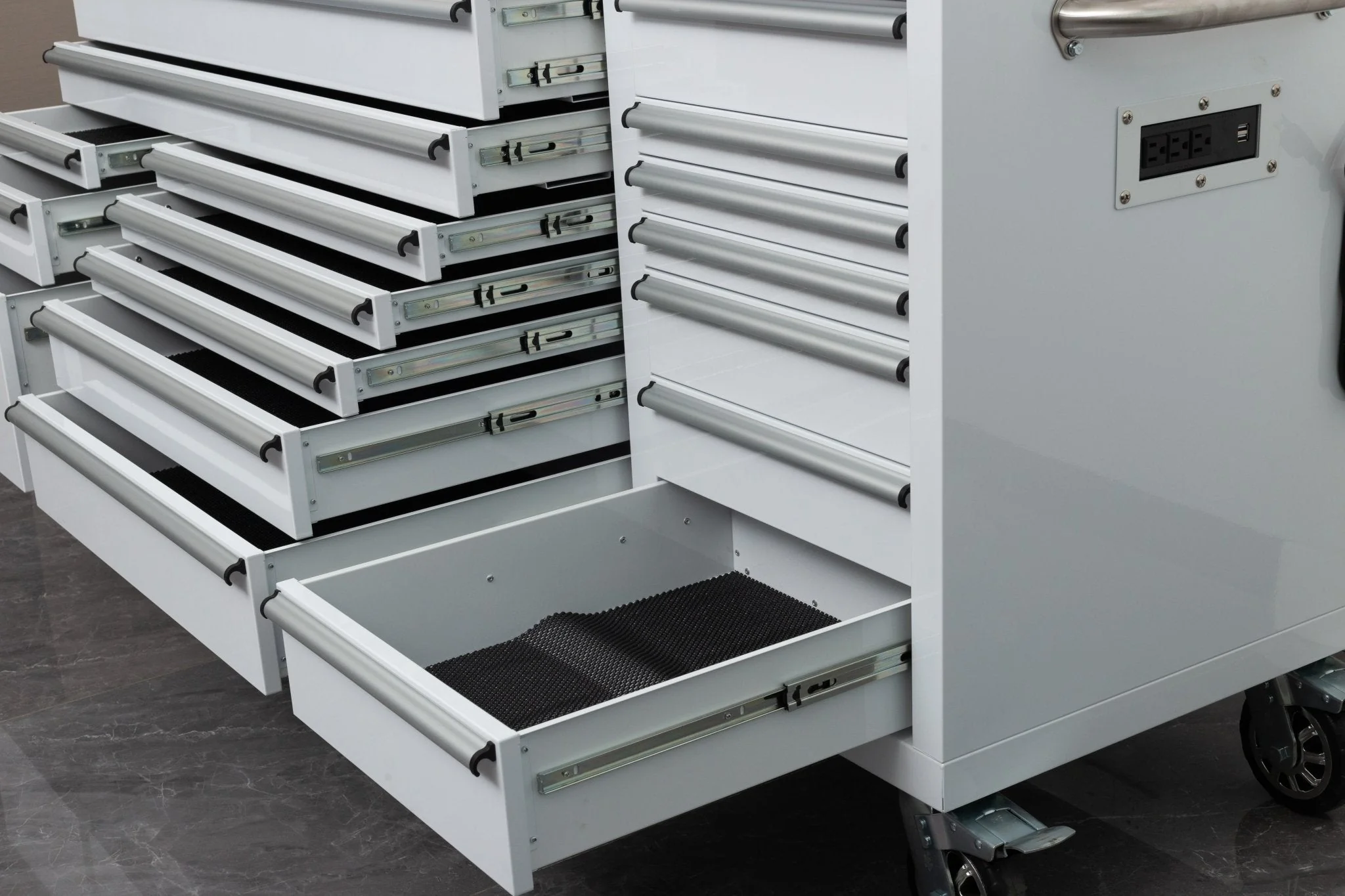 6FT 17-Drawer Tool Bench Workstation & Tool Box – Heavy-Duty Rolling Workbench with Power Outlets & USB | Multi-Color Options - Image 98