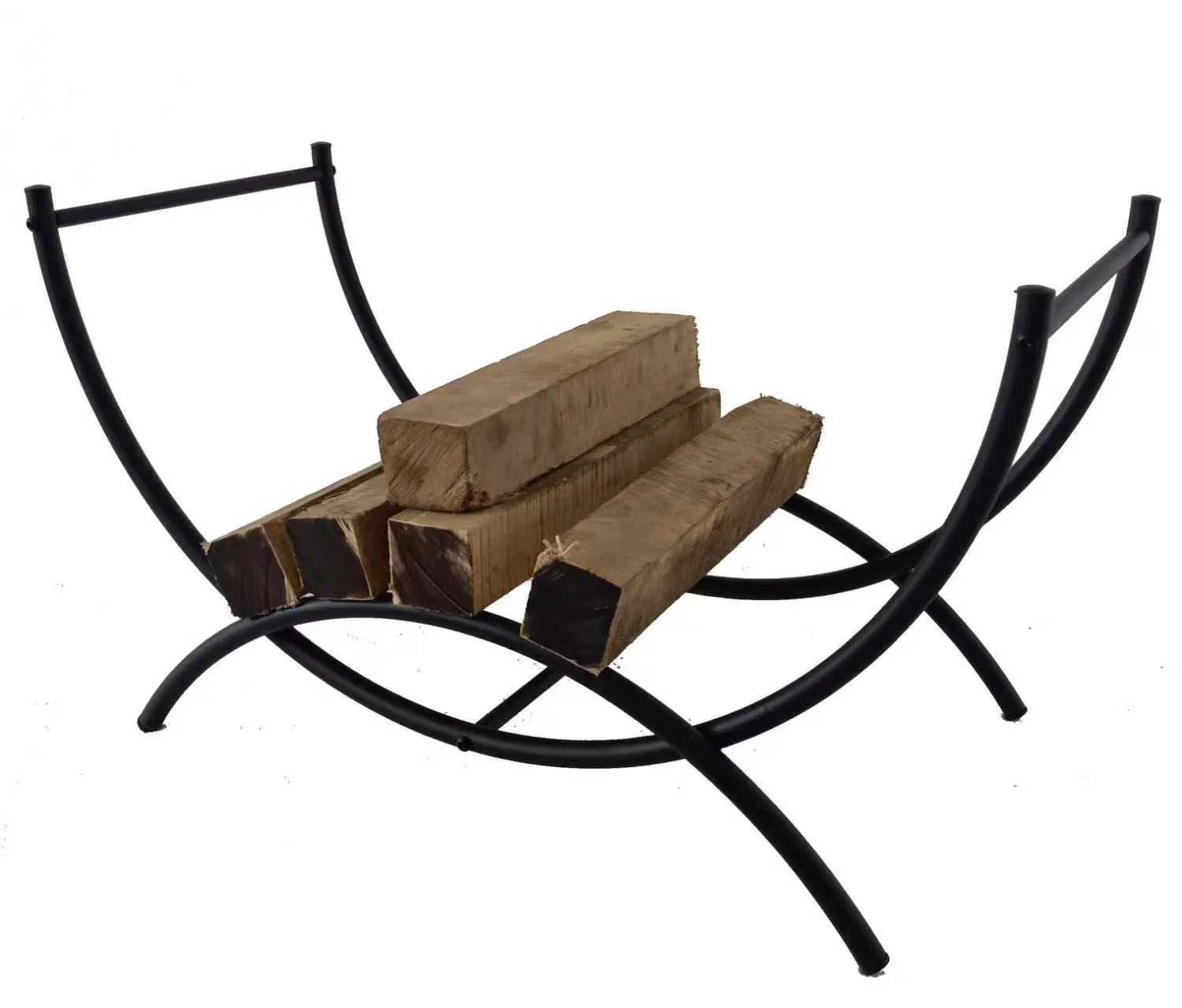 Firewood Storage Shelf Heavy Duty Metal Log Holder Indoor Outdoor Wood Rack LR034 - Image 2