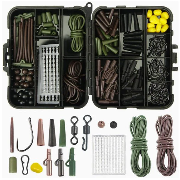 Fishing Tackle Kit 307PCS 272PCS Terminal Rig Set Hooks Swivels Weights Box AM014 AM016