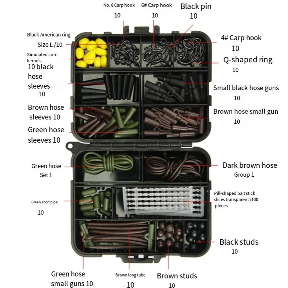 Fishing Tackle Kit 307PCS 272PCS Terminal Rig Set Hooks Swivels Weights Box AM014 AM016 - Image 3