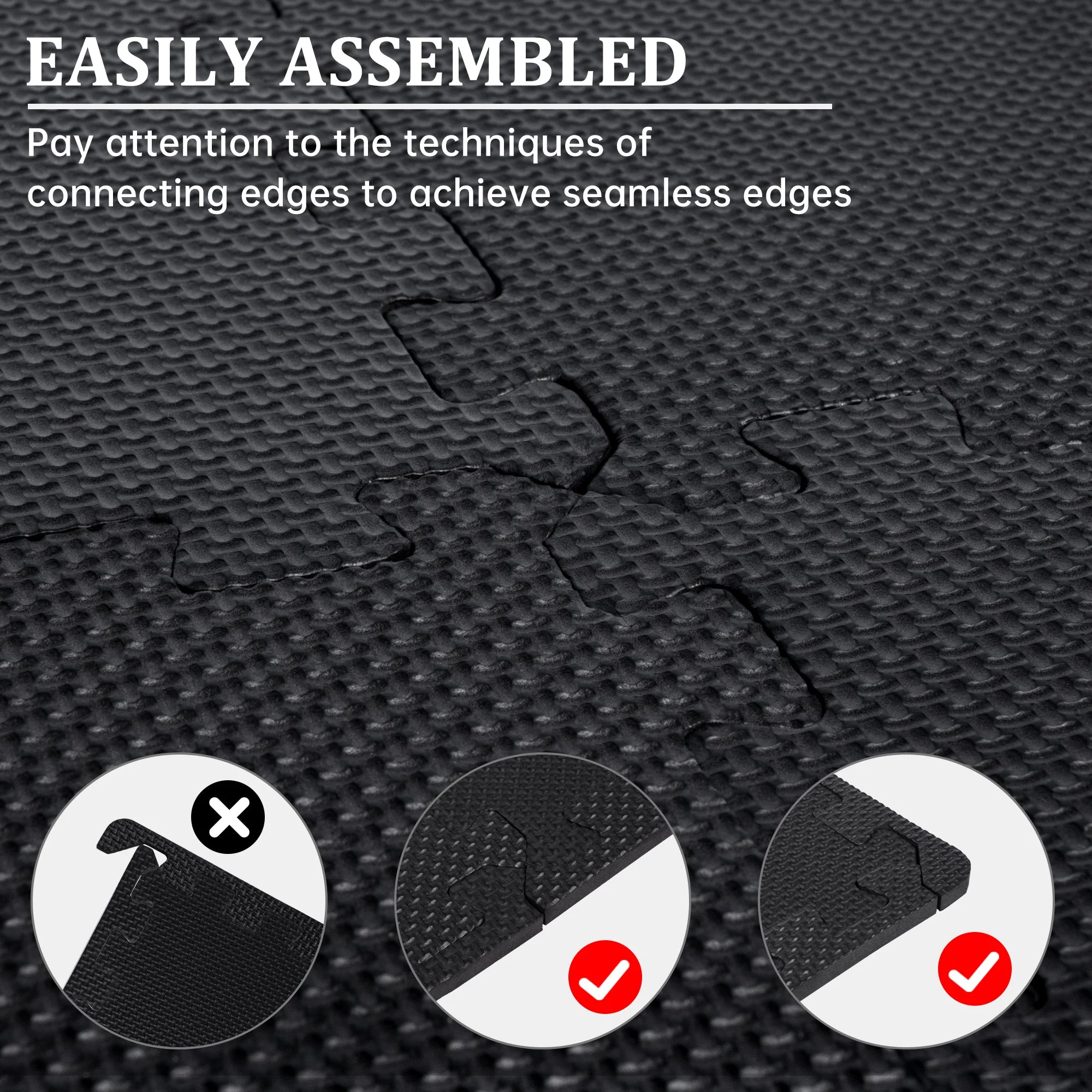 New 18 PCS Interlocking 18 Sqft EVA Foam Gym Floor Mat Set – Protective Fitness Tiles for Home Gym AMEFM3018B - Image 3