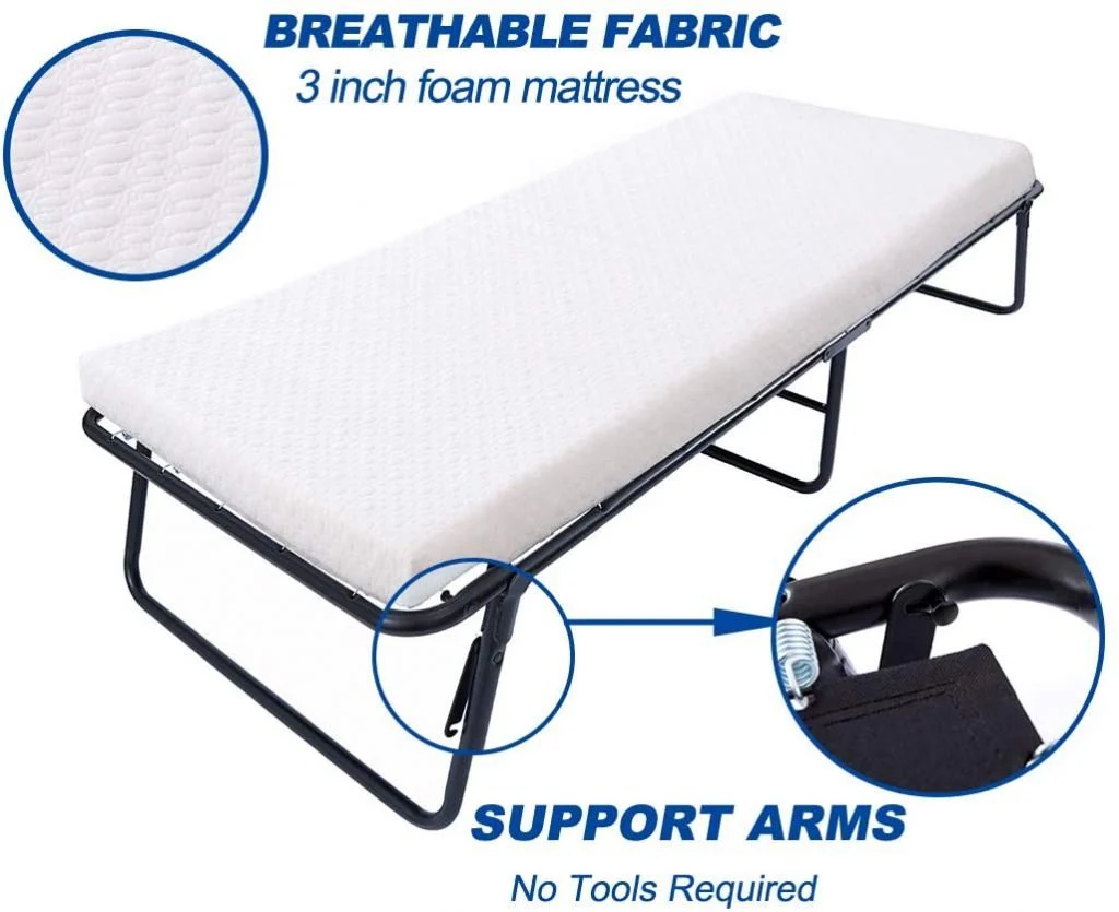 New Fold-Out Guest Bed Cot with Mattress — Portable Sleeping Solution - Image 3