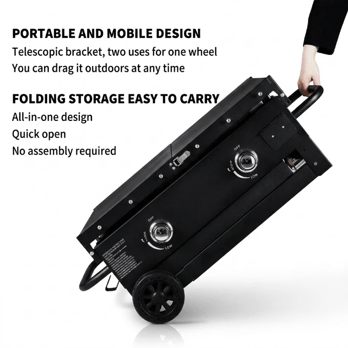 Foldable Propane Griddles – High BTU Barbecue Outdoor Gas Griddle & Camping Stove Setup, SKU: 9215361 - Image 5