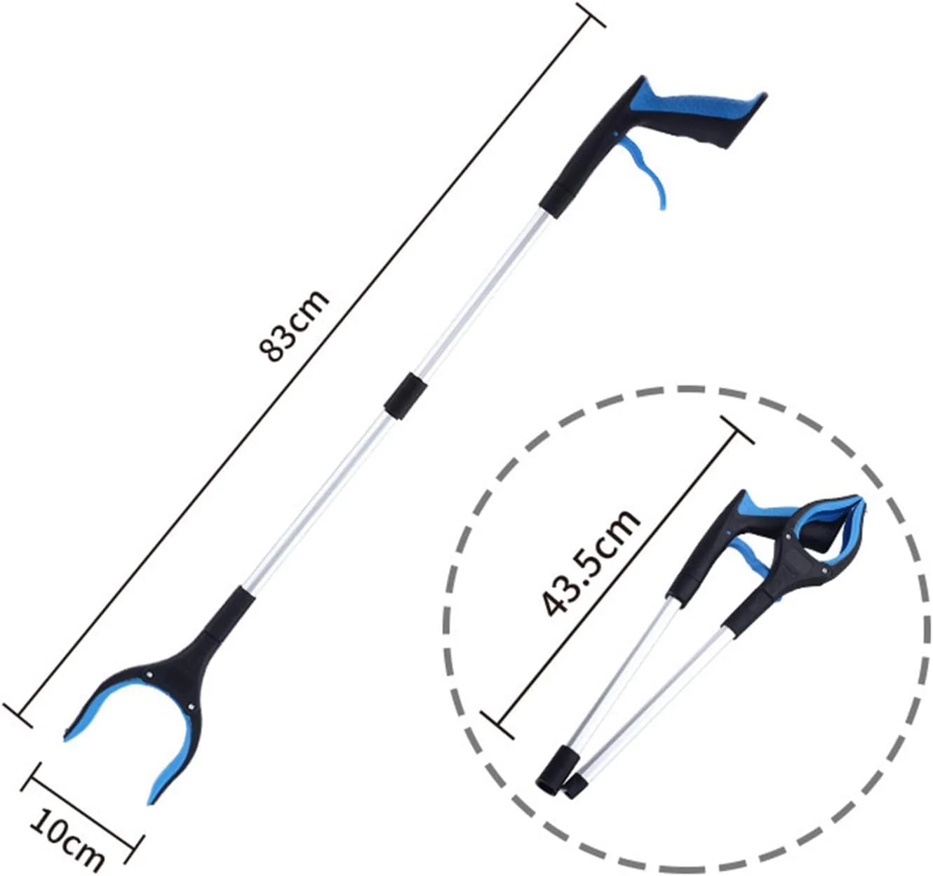 Foldable Litter Picker Grabber Tool 32" – Lightweight Aluminum Reach Tool with Magnet 104231 - Image 2