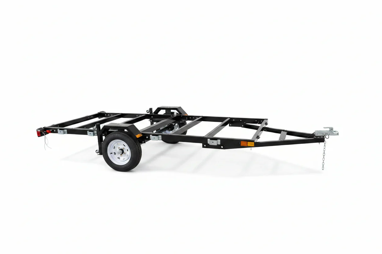 Foldable Utility Trailer 4x8, 5x8 & 5x10 Heavy Duty Steel Frame with Leaf Spring Suspension