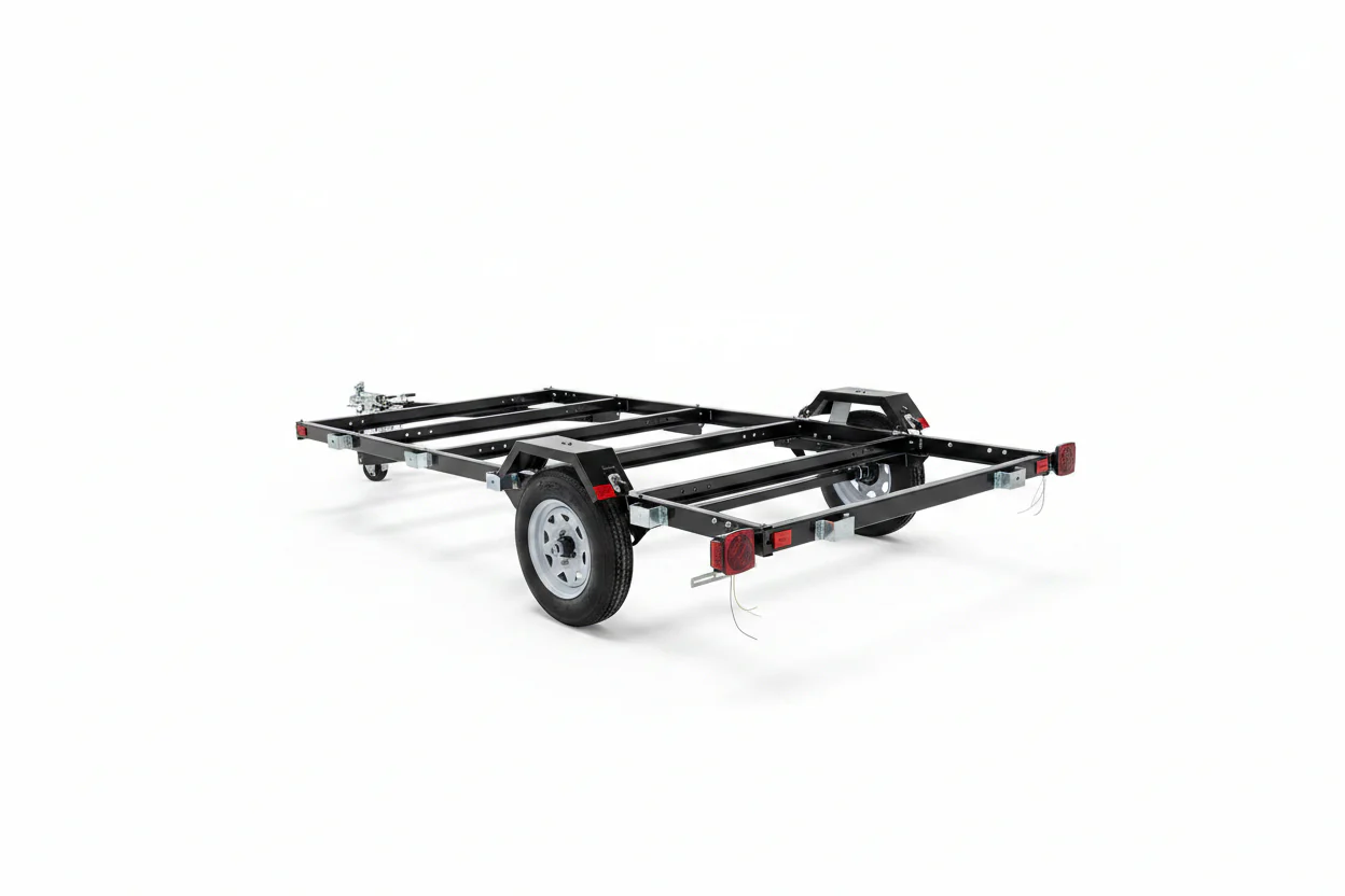 Foldable Utility Trailer 4x8, 5x8 & 5x10 Heavy Duty Steel Frame with Leaf Spring Suspension - Image 4