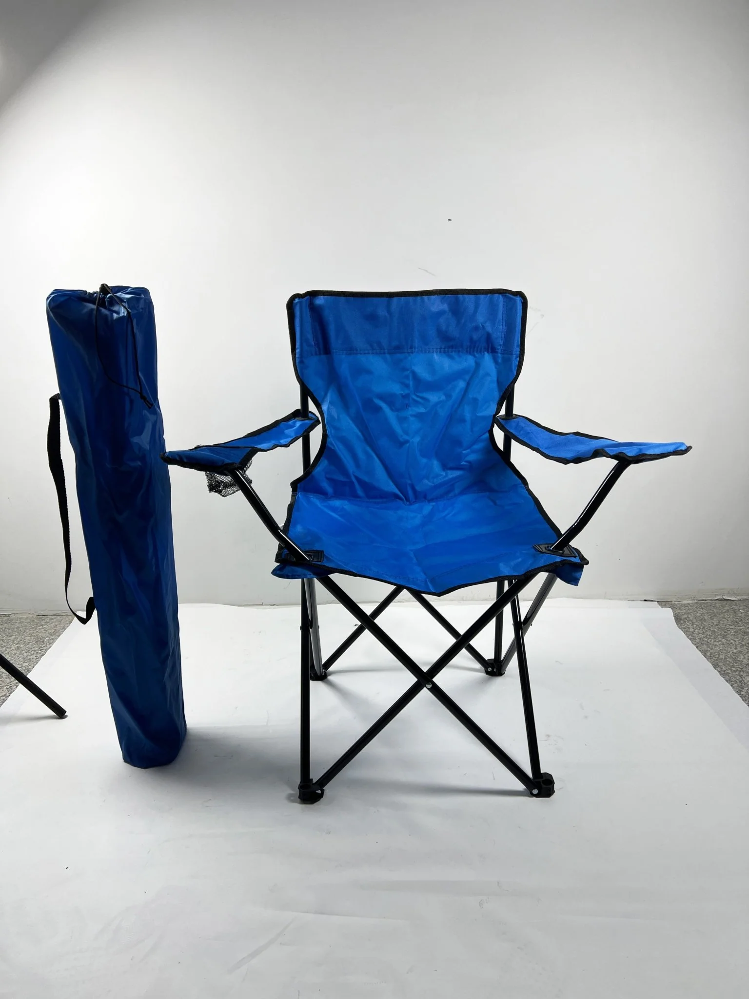 Folding Camp Chair 250 lb Capacity with Carry Bag, Steel Frame & 600D Fabric – CC651607