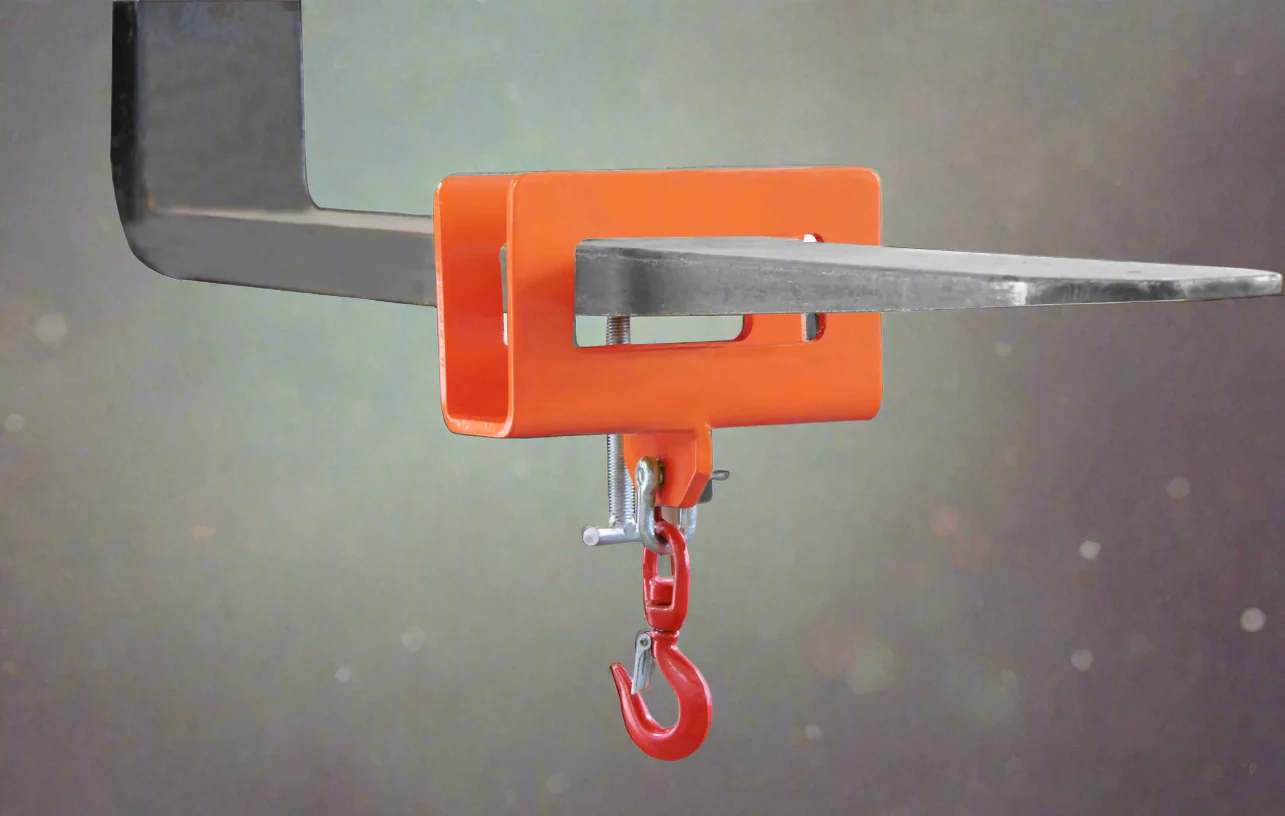 Single Forklift Hook Attachment | Heavy-Duty Orange Pallet Hoist – MK55