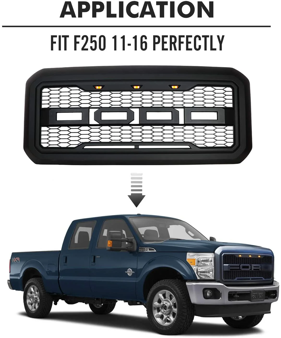 New Front Grill for Ford F-250 & F-350 2011-2016 Model FG04 - Image 5