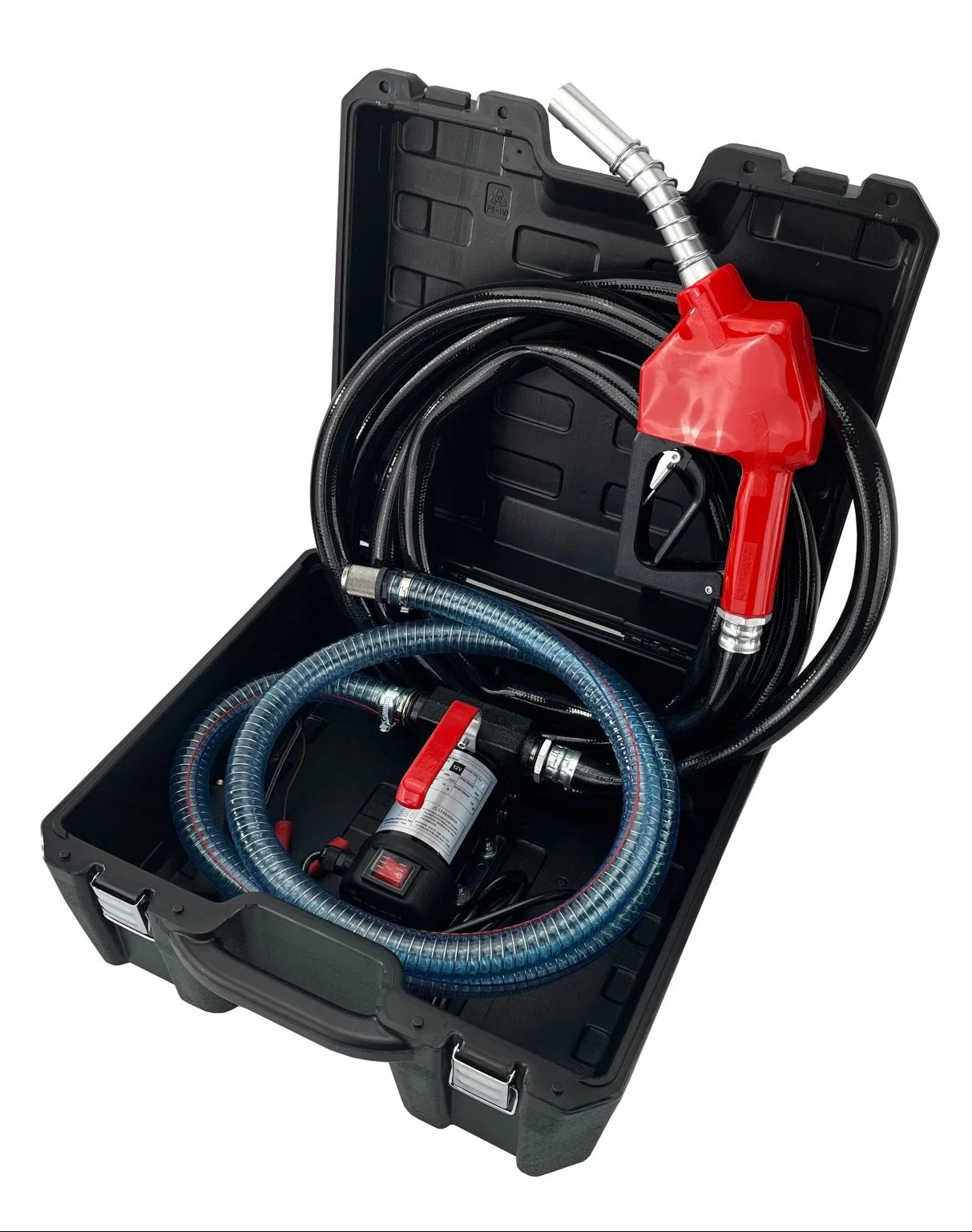 Fuel Transfer Pump 12V 10 GPM – 1/4 HP Diesel Only Pump with Auto Nozzle DCFD40B