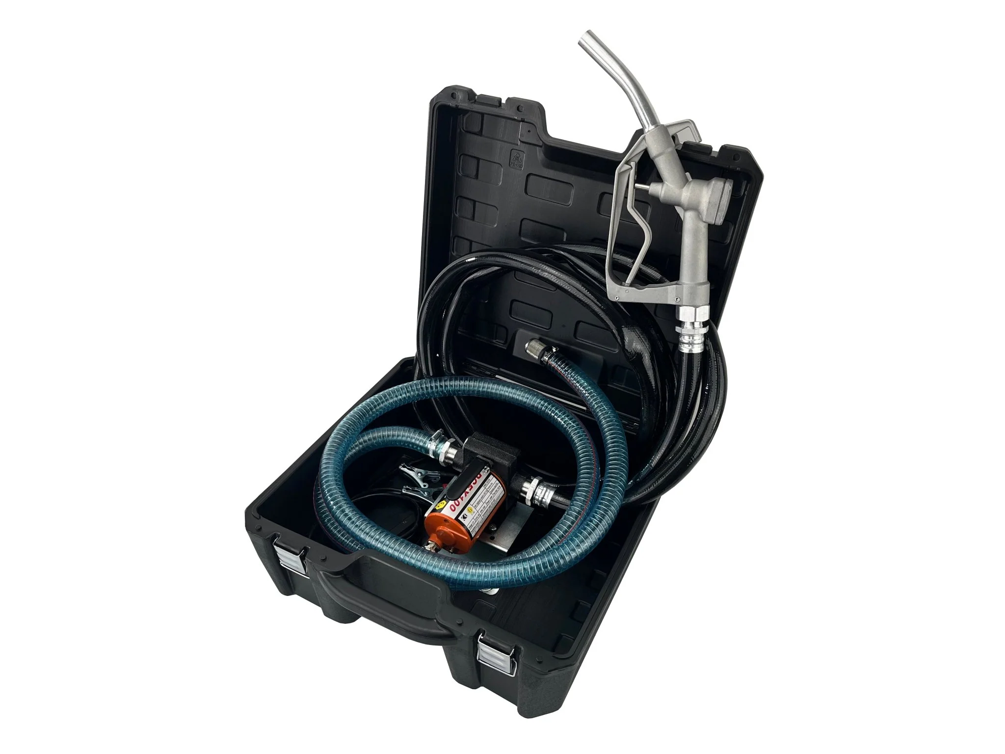 Fuel Transfer Pump 12V 10 GPM with Manual Nozzle Gas & Diesel – DCEX100B - Image 2