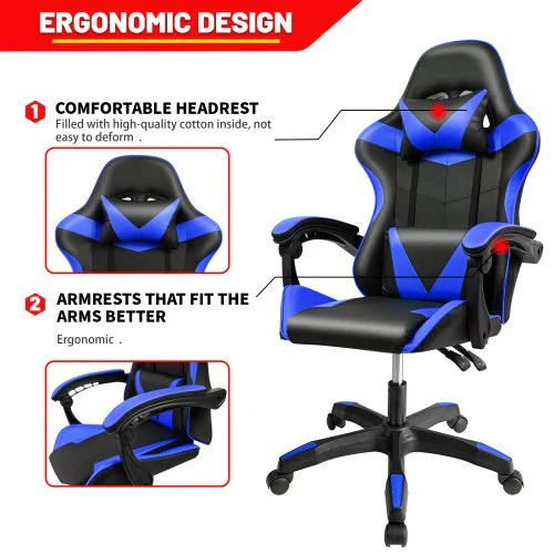 Ergonomic Racing-Style High-Back Gaming & Office Chair with Lumbar Support and Adjustable Armrests - Image 7