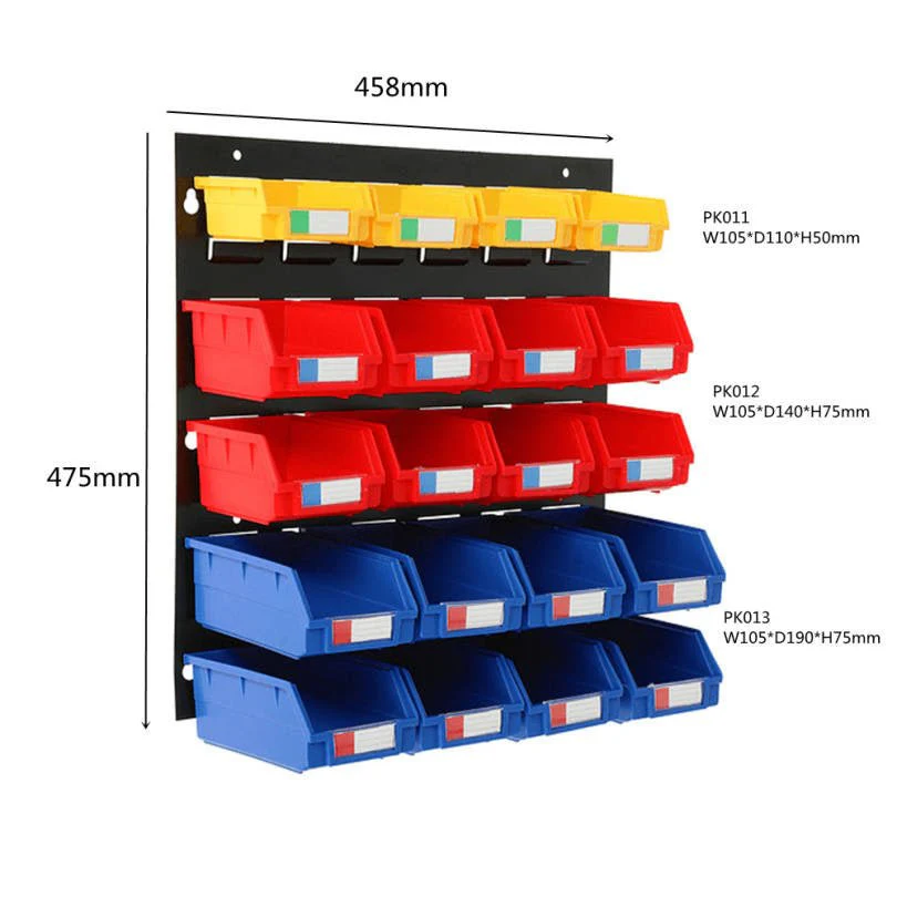 Garage Wall Mounted Storage Bin Rack with 25 Removable Bins – Tool Organizer for Hardware, Screws, Bolts & Parts GLP1819 - Image 2