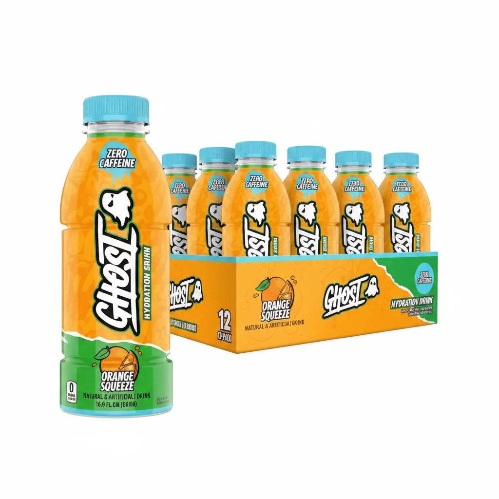 Ghost Hydration Orange Squeeze Sports Drink 16.9 fl oz, 12-Pack | Exp. 03/2025 - Image 2