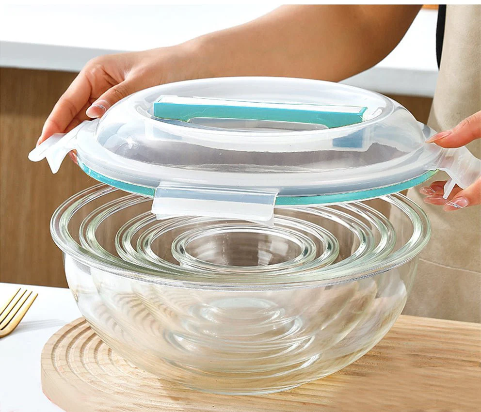 5-Piece Stackable Glass Food Storage Bowl Set with Lids 200ml–3500ml S1341 - Image 2