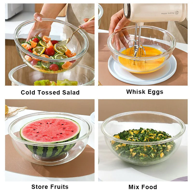 5-Piece Stackable Glass Food Storage Bowl Set with Lids 200ml–3500ml S1341 - Image 4