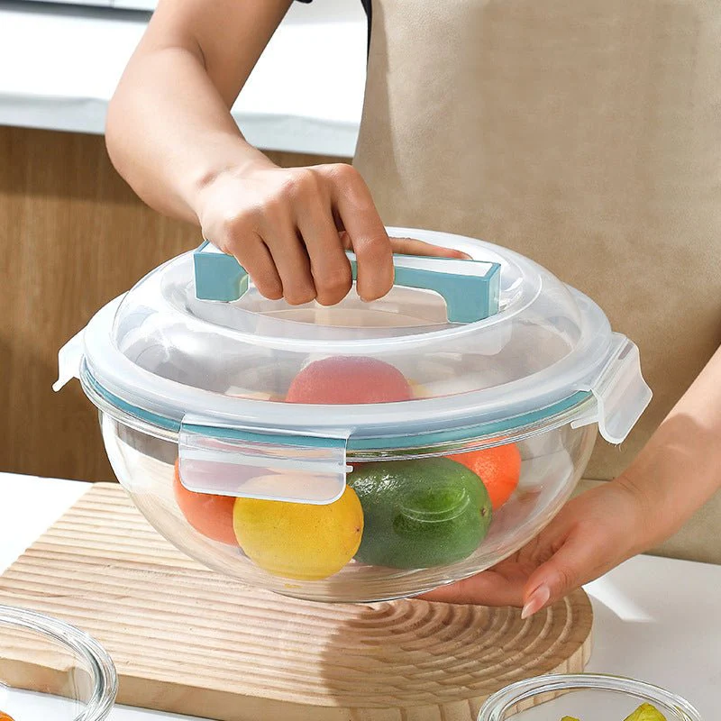 5-Piece Stackable Glass Food Storage Bowl Set with Lids 200ml–3500ml S1341 - Image 5