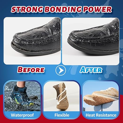 GLOWPOINT Shoe Glue Repair Kit – Clear Waterproof Sole Adhesive for Sneakers, Boots, Leather and Heels - Image 3