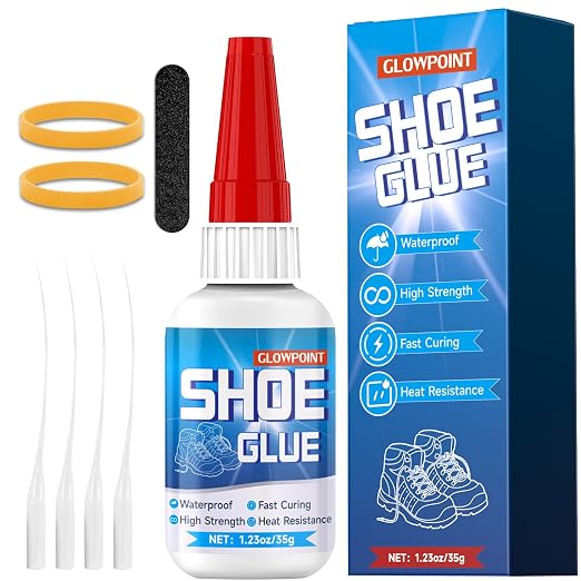 GLOWPOINT Shoe Glue Repair Kit – Clear Waterproof Sole Adhesive for Sneakers, Boots, Leather and Heels - Image 4