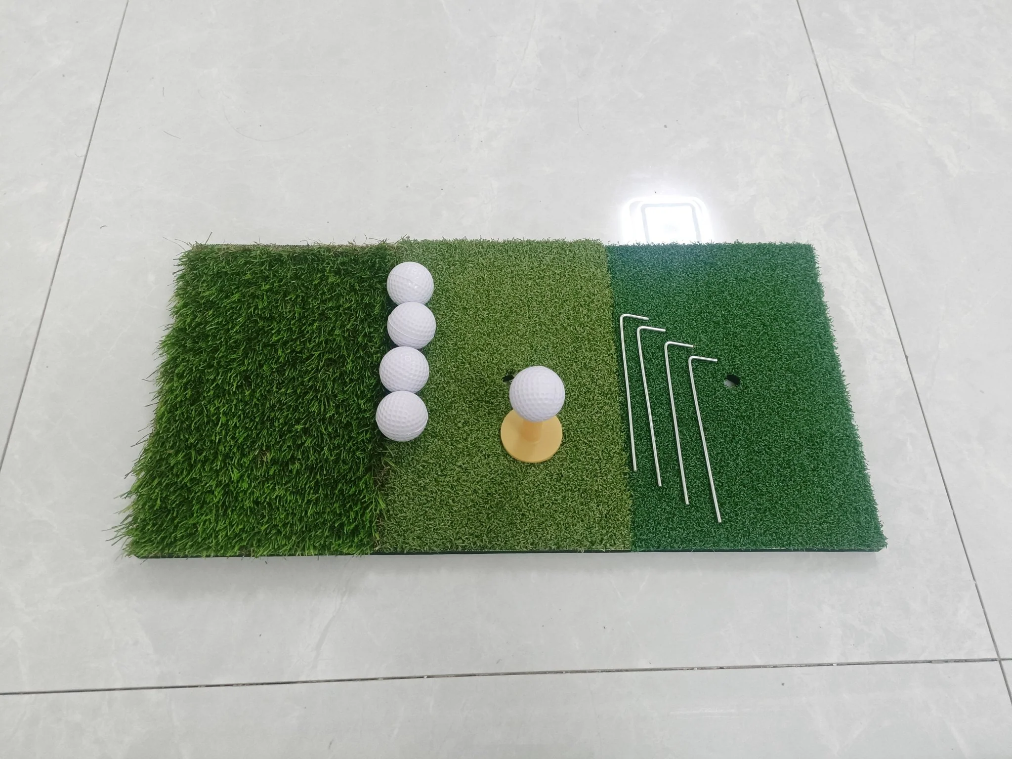 Golf Practice Net: 10x7FT Driving Range with Tri-Turf Mat & Quiet Nylon Target GN1007 - Image 3