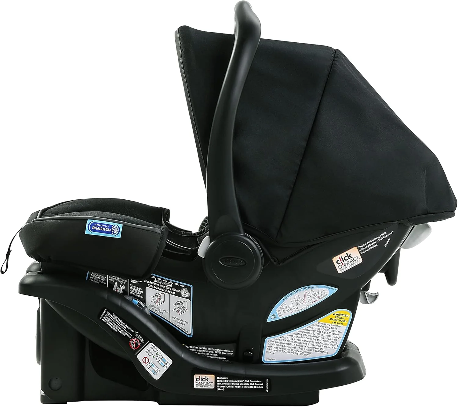 Graco SnugRide 35 Lite LX Infant Car Seat | Baby Car Seat (1.8-15.8 kg) | ProtectPlus Engineered | 4-Position Adjustable Base | Gotham - Image 3