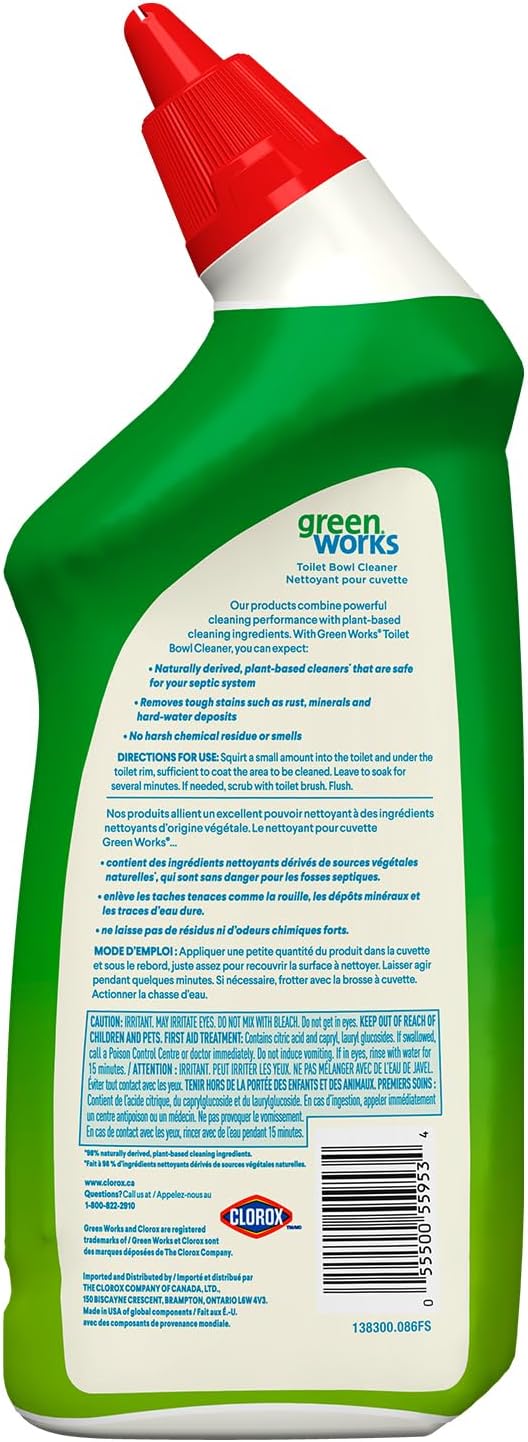 Green Works Toilet Bowl Cleaner 709mL Plant Based Toilet Cleaner - Image 2