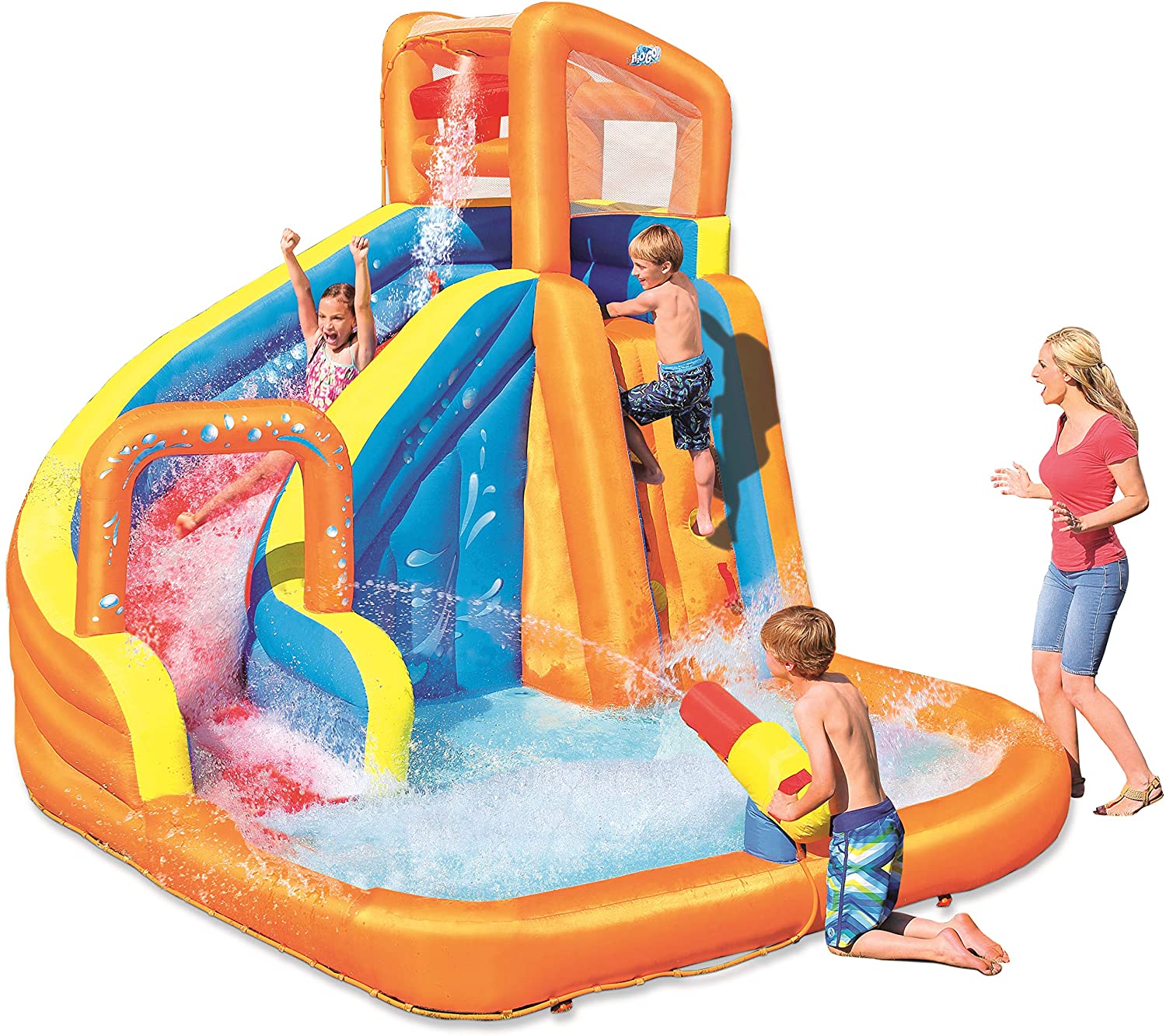 H2OGO! Turbo Splash Zone Inflatable Water Park – 12 ft Wet & Dry Slide, Pool & Blower – 53302 - Image 8