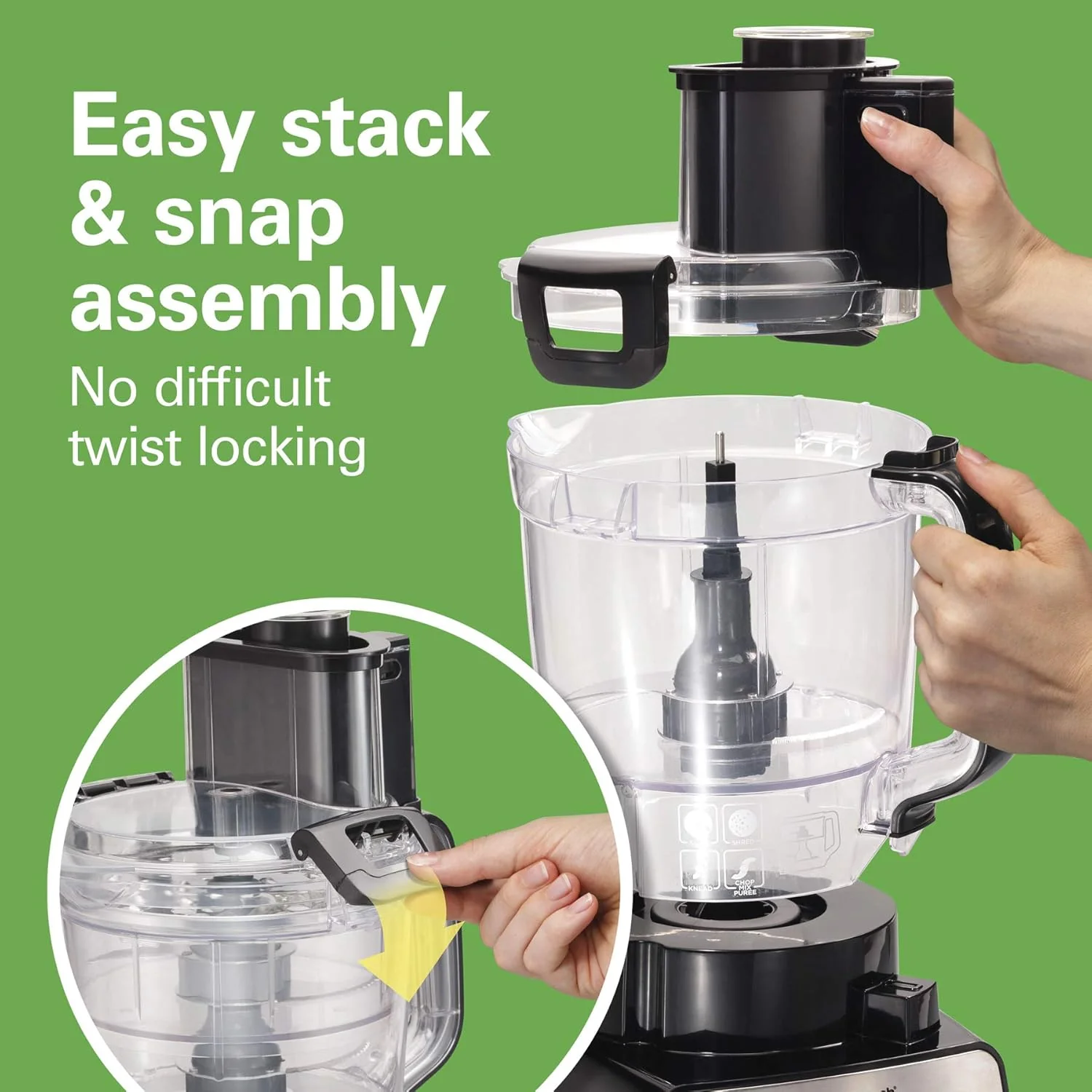 Hamilton Beach Stack & Snap Duo Food Processor, 14 Cup Capacity, 70585, used item, missing parts, photo added - Image 3