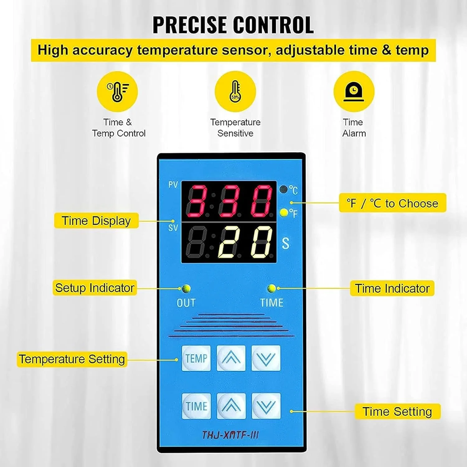 Hat Heat Press, 350W Curved Element Hat Press, LCD Digital Timer Temperature Control, Adjustable Pressure Knob for Hat T-Shirts, Shoes, Hats, Bags Transfer Heat Press - Image 4