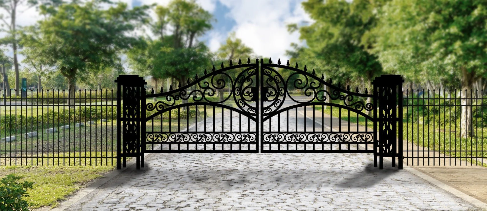 Heavy-Duty 20ft Metal Farm Gate Kit – Dual Swing Driveway Gate w/ Lock | SKU: TM2008NCD101 - Image 5