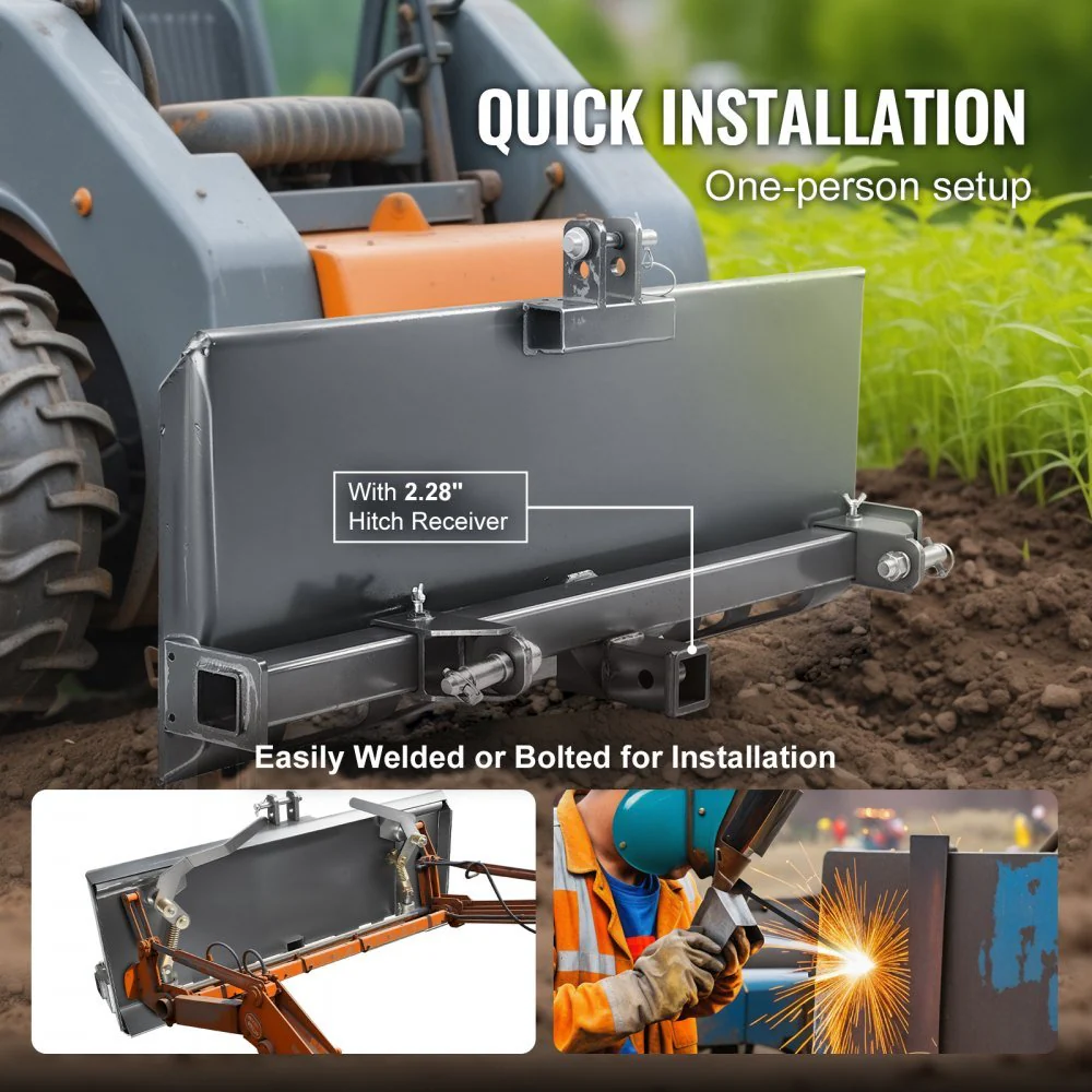 Heavy-Duty 3-Point Skid Steer Adapter Plate – Universal Quick Attach for Tractors & Loaders - Image 6