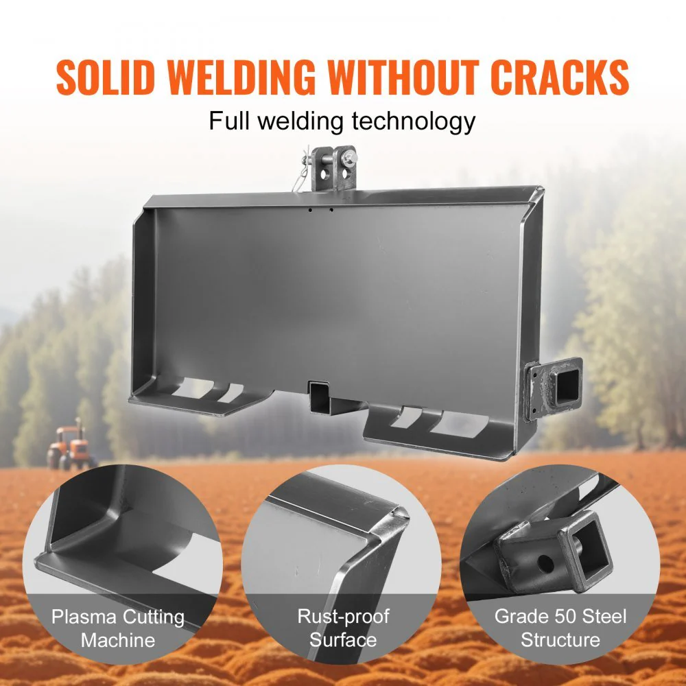 Heavy-Duty 3-Point Skid Steer Adapter Plate – Universal Quick Attach for Tractors & Loaders - Image 8