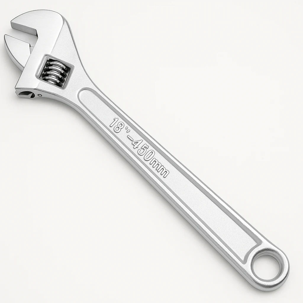 Heavy Duty Adjustable Crescent Wrench – 18" & 24" Chrome Steel | Industrial Hand Tool - Image 2