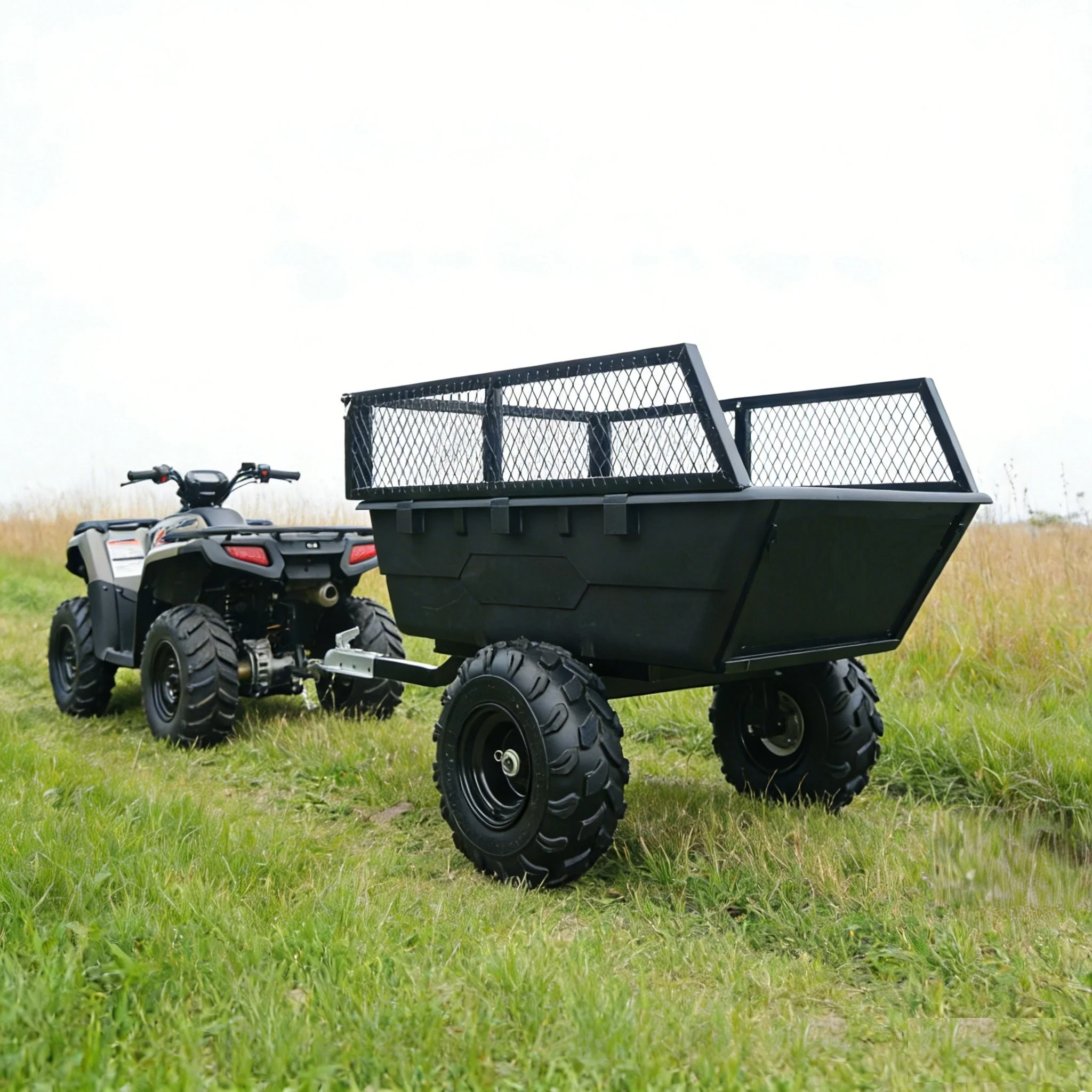 Heavy Duty ATV Dump Cart 1543 lb Capacity 76" Utility Tow Trailer with Tilt Bed ATC154 - Image 2