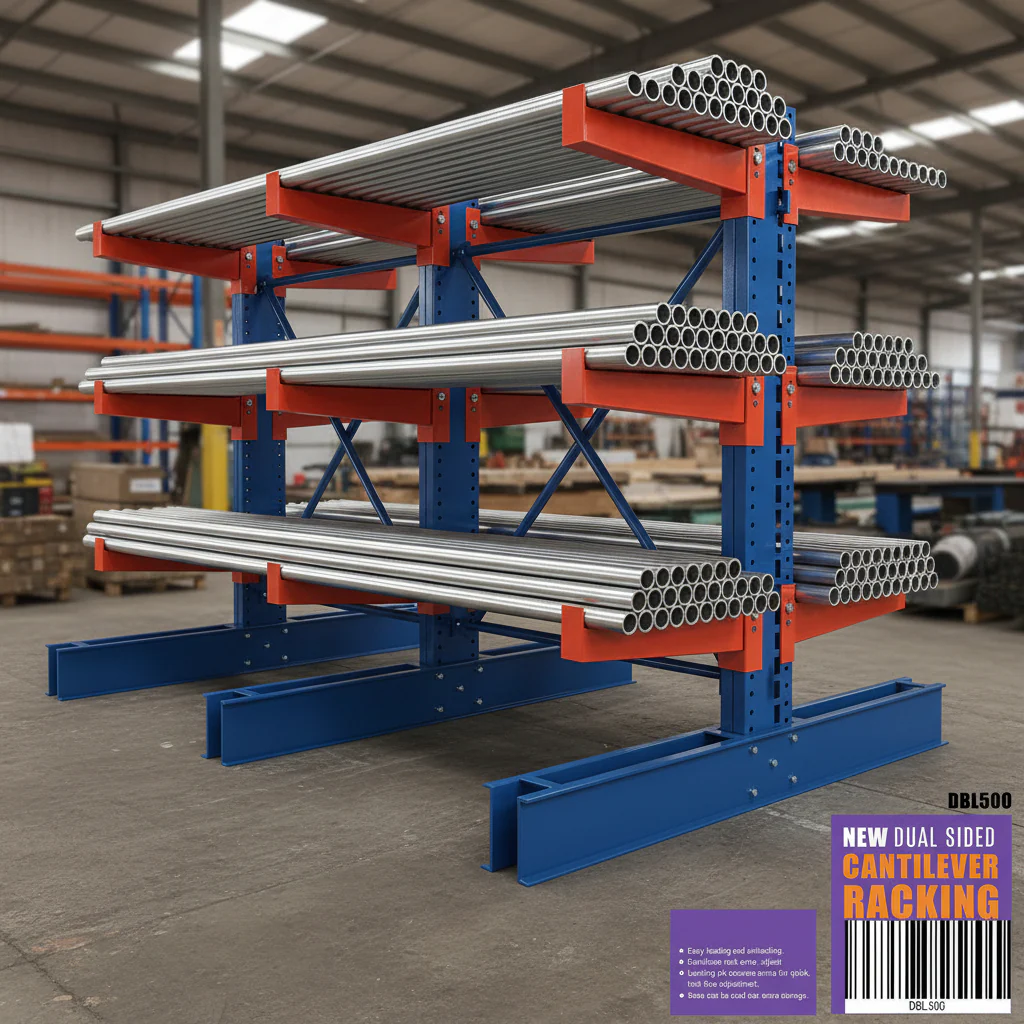 Single & Double-Sided Cantilever Rack | Heavy-Duty Racking – 3300 lbs Capacity - Image 2