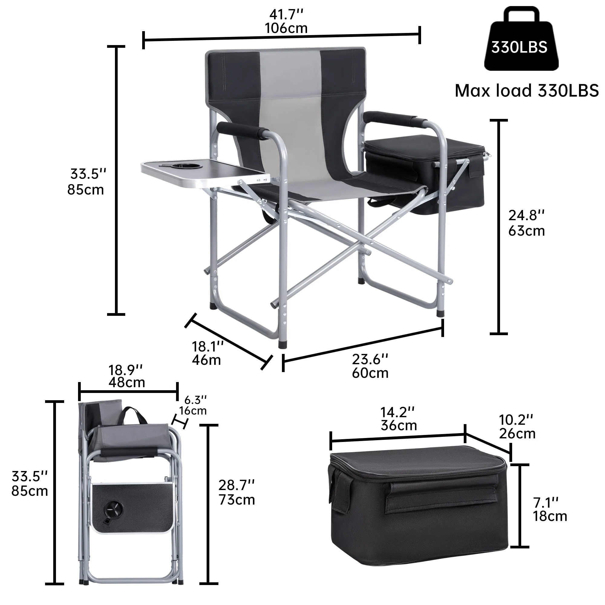 New Heavy-Duty Folding Director’s Chair – 350 lbs Capacity, Camping & Outdoor Use AMDCC95 - Image 5