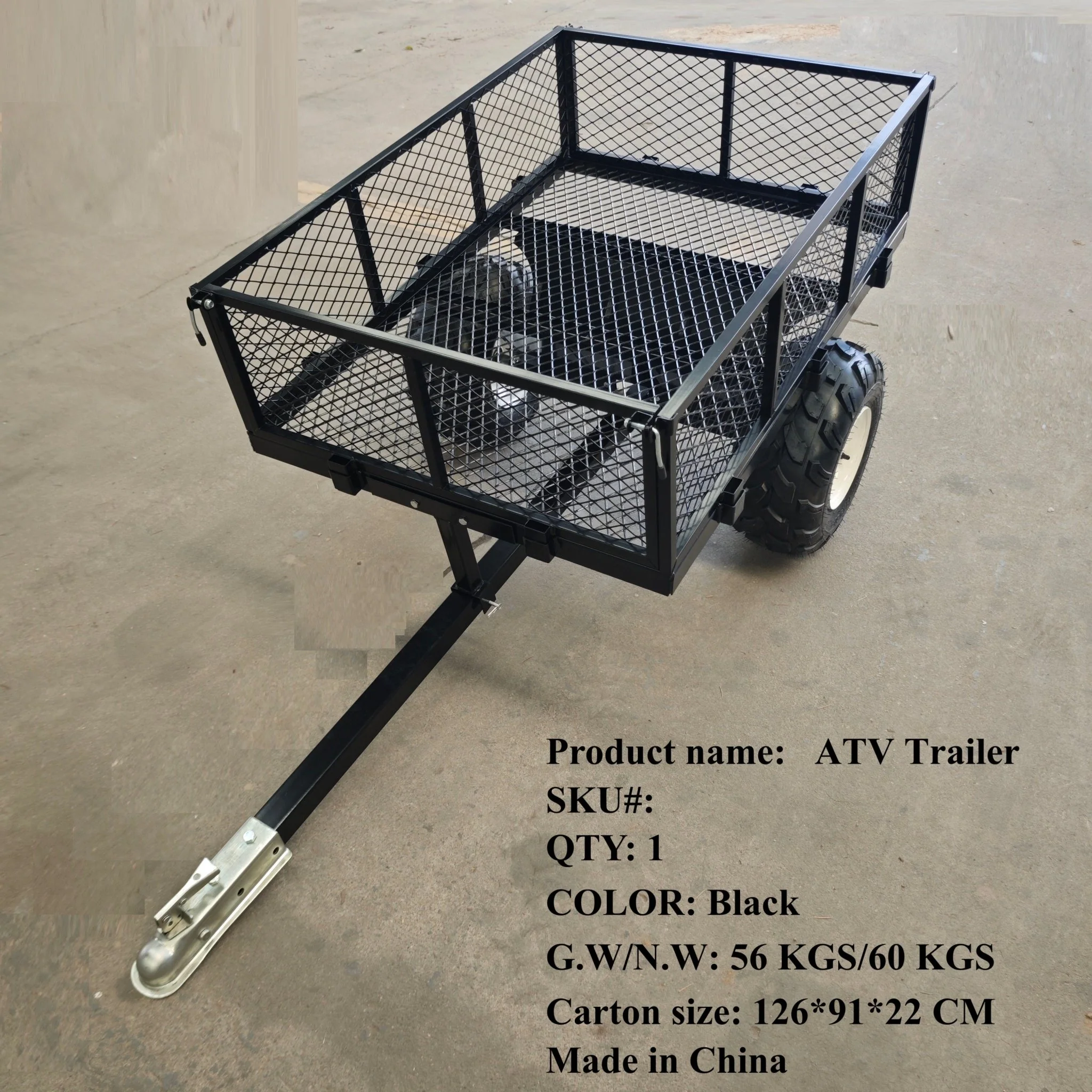 Heavy-Duty Garden Trailer with Pneumatic Tires & US Standard Coupler TC3089 - Image 11