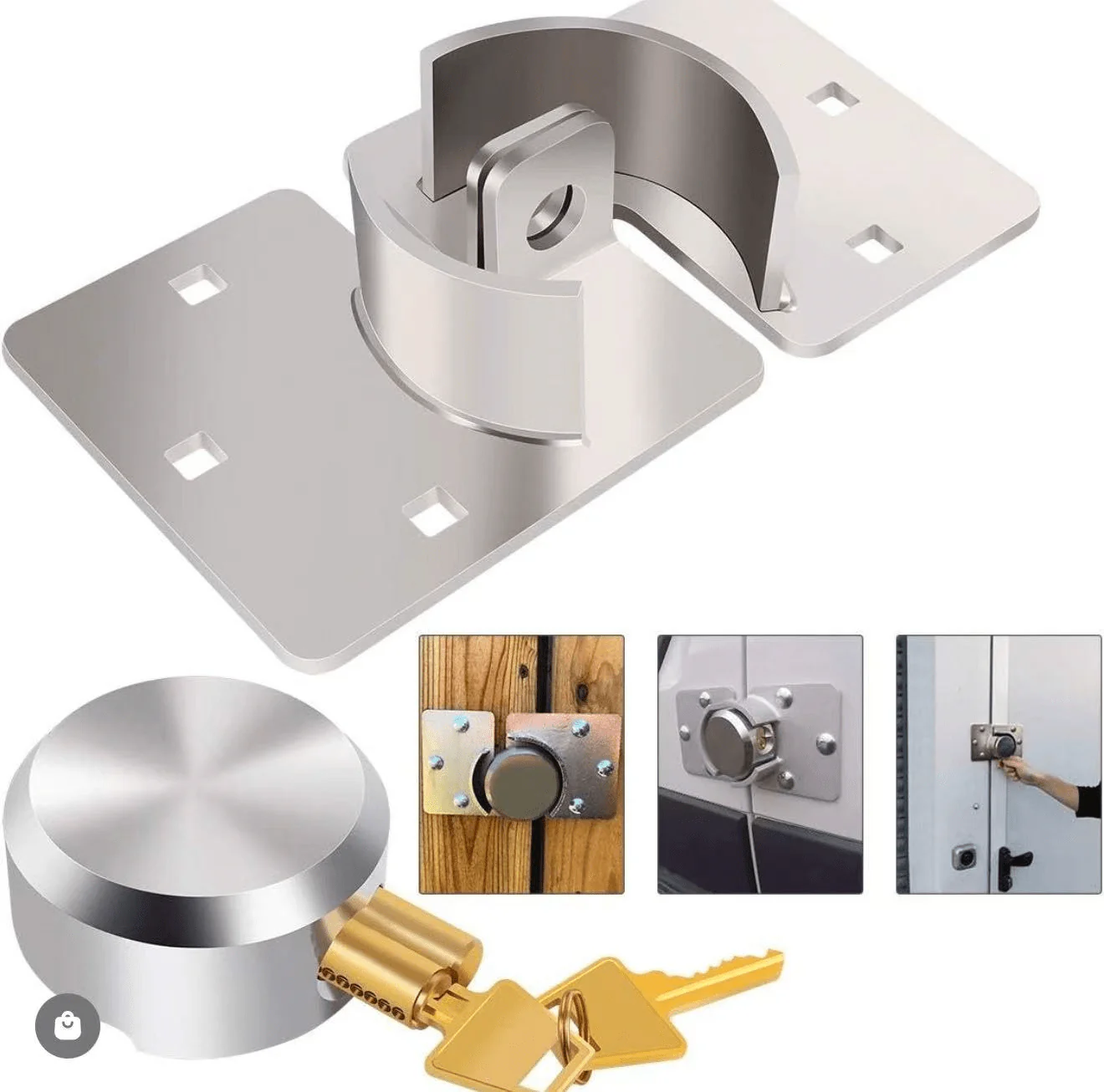 Heavy-Duty Hidden Shackle Padlock Lock Set – Anti-Theft Hasp + High-Security Lock HSH0278 - Image 3