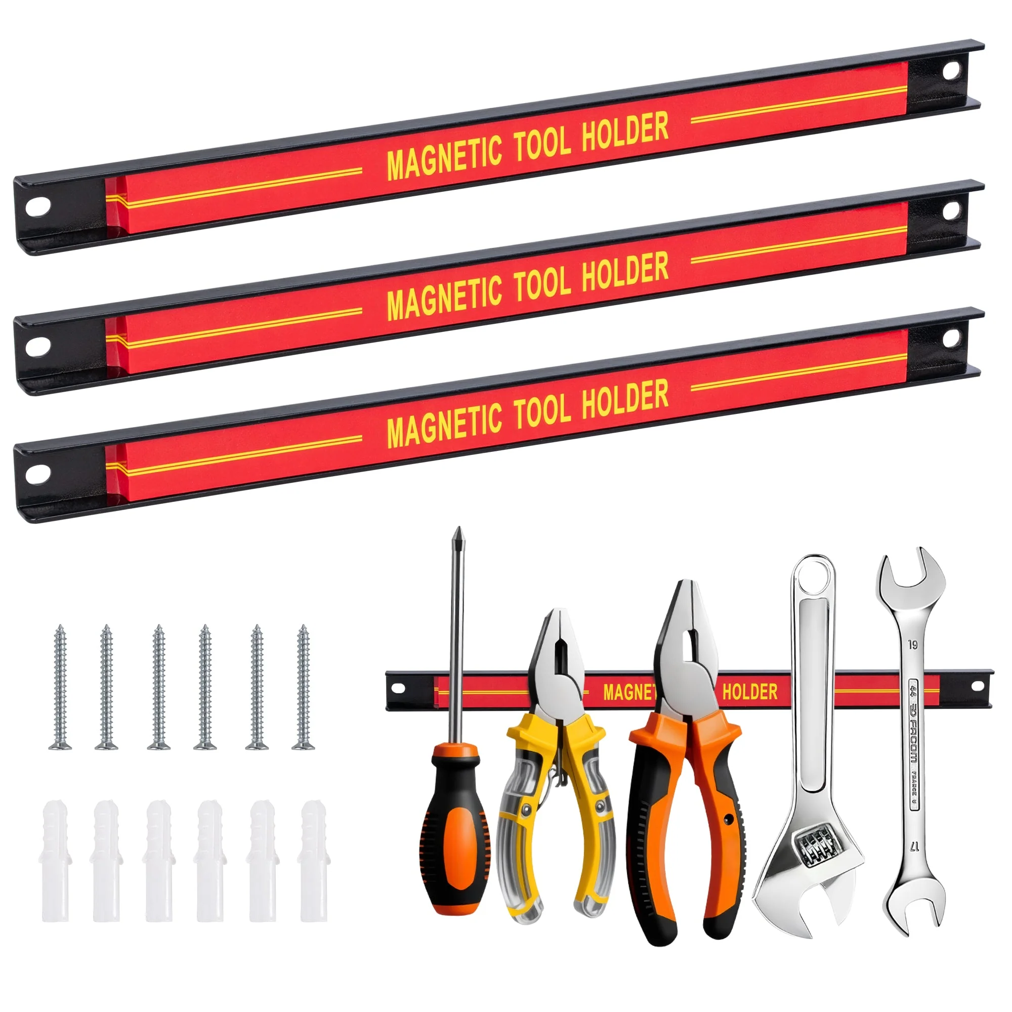 Heavy Duty Magnetic Tool Holder Bar 25cm – Wall Mount Tool Organizer Strip AMMTH30