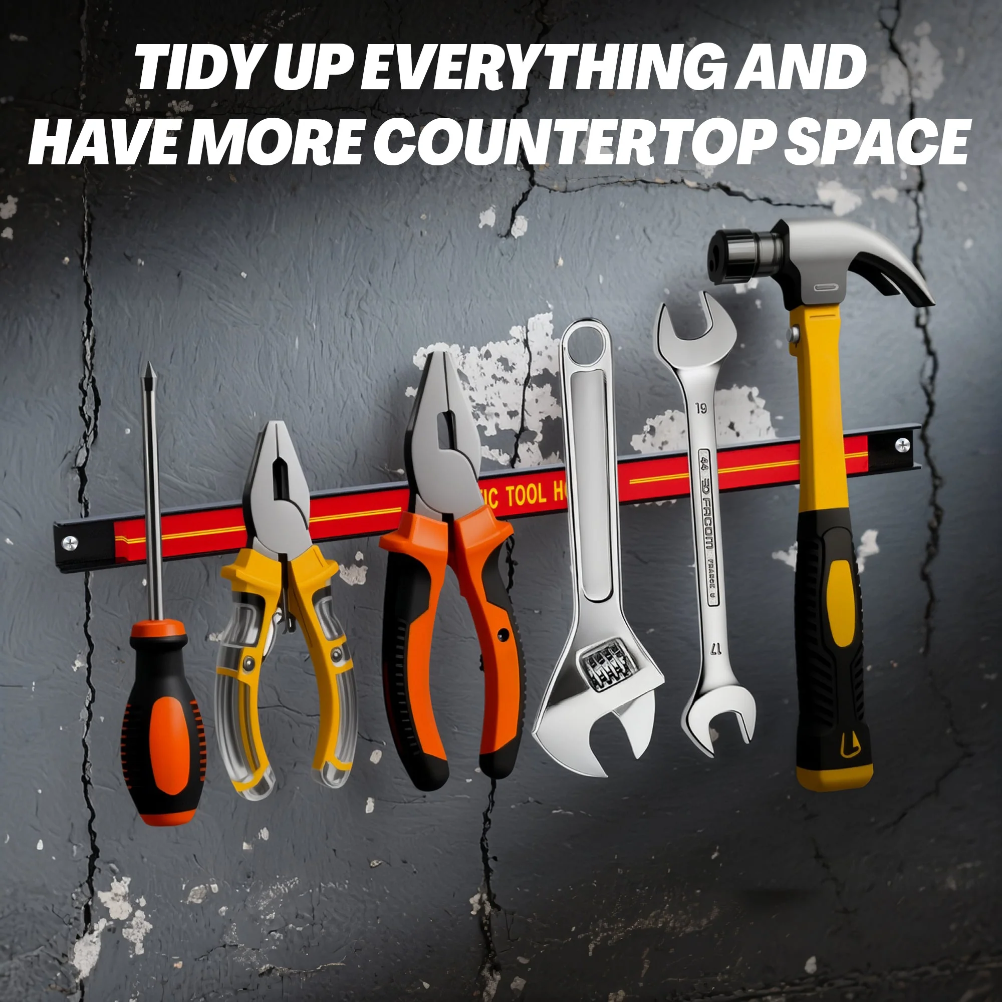 Heavy Duty Magnetic Tool Holder Bar 25cm – Wall Mount Tool Organizer Strip AMMTH30 - Image 7