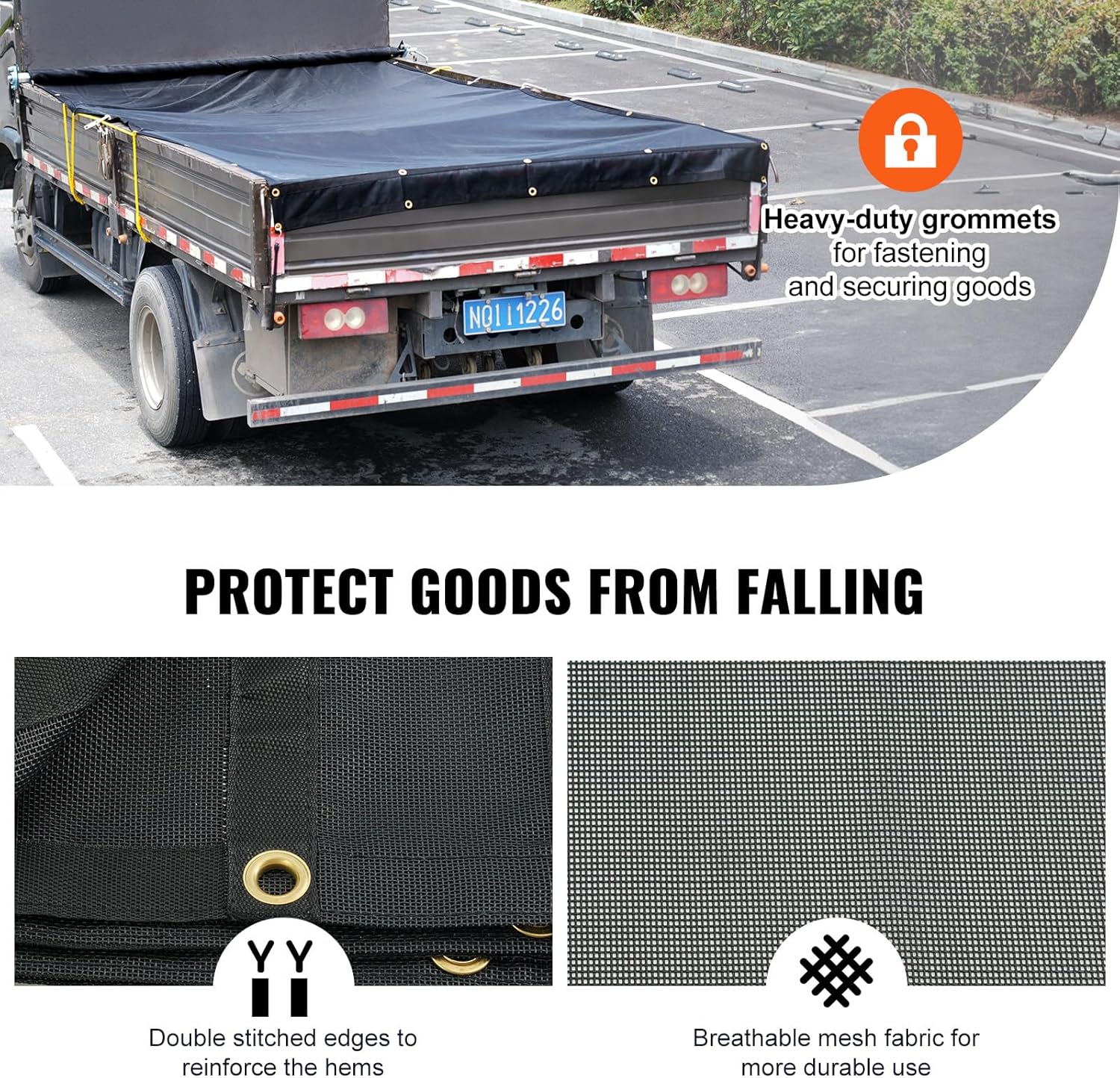 Heavy-Duty Mesh Dump Truck Tarps – Vinyl Coated 6×14 & 7×18 FT - Image 3