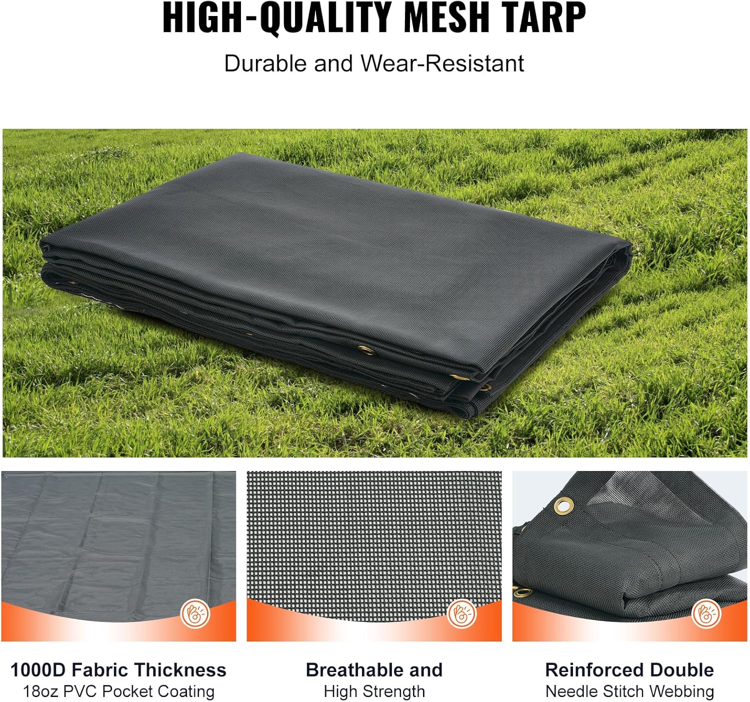 Heavy-Duty Mesh Dump Truck Tarps – Vinyl Coated 6×14 & 7×18 FT - Image 6