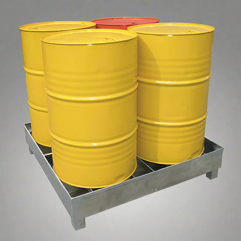 Heavy-Duty Oil Drum Spill Containment Bin – Hazmat Storage, Exceeds 110% Capacity Standards 253231